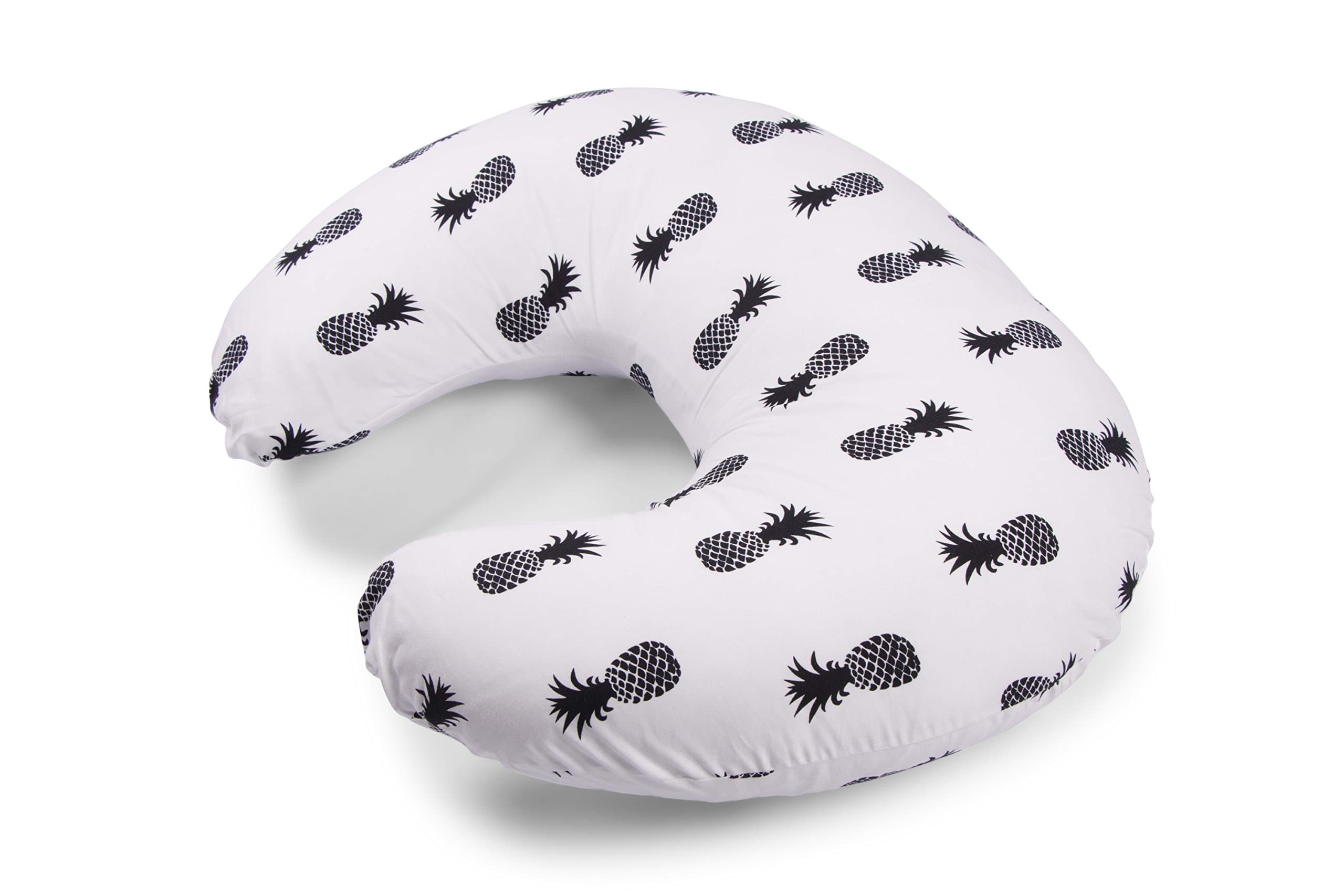 Widgey 5-in-1 Multi-Function Nursing Pillow - Cotton Maternity Cushion - Black Pineapple Print