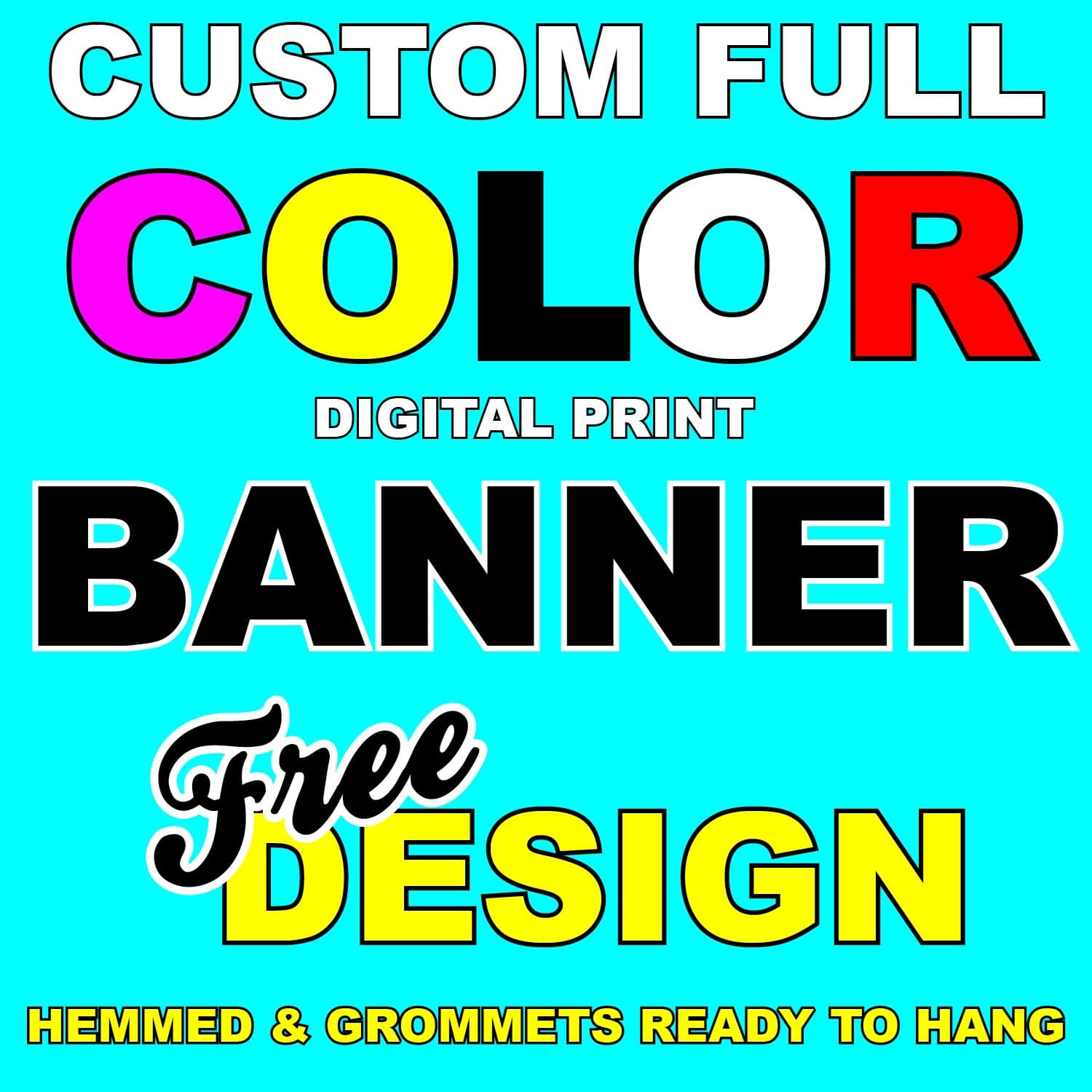 BANNER BUZZ MAKE IT VISIBLE Custom Vinyl Banner Signs Full Color Digitally Printed 2' x 6' with Hemmed Edges & Free Metal Grommets