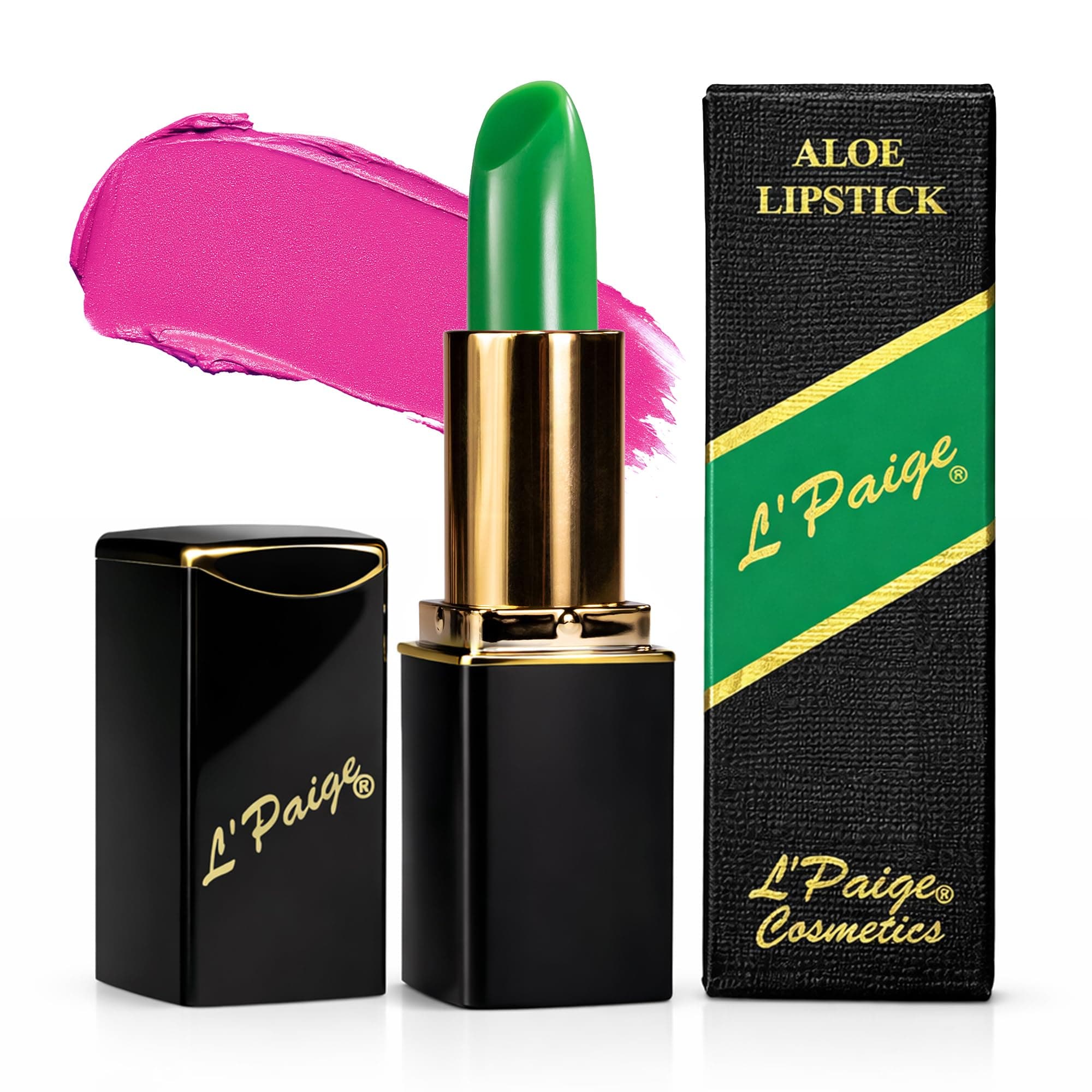 L'Paige Lipstick "BASIC GREEN" long-lasting mosturizing AloeVera"will Change"