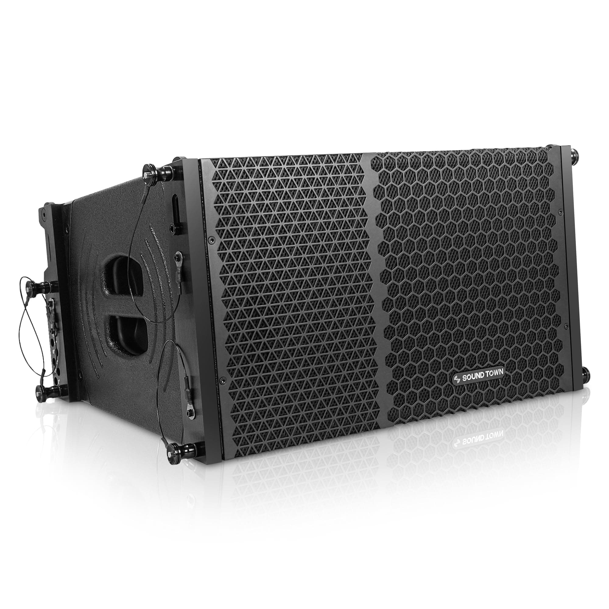 Sound Town ZETHUS Series 10” Passive Two-Way Line Array Loudspeaker, Full-Range/Bi-Amp Switchable, Birch Plywood, Black (ZETHUS-110)