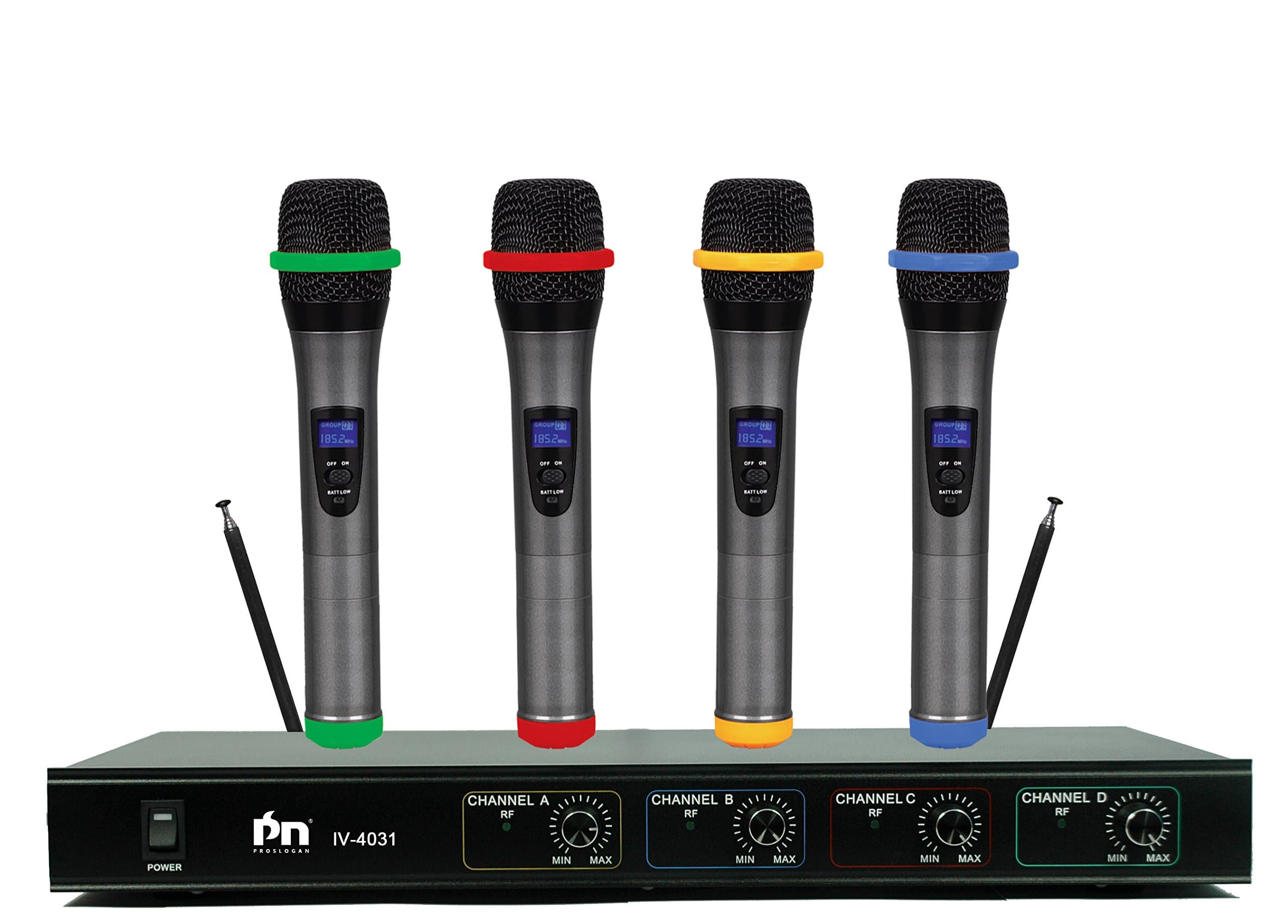Proslogan IV-4031 4-Channel Wireless Microphone 2017 Version 4 Handles (Version A)