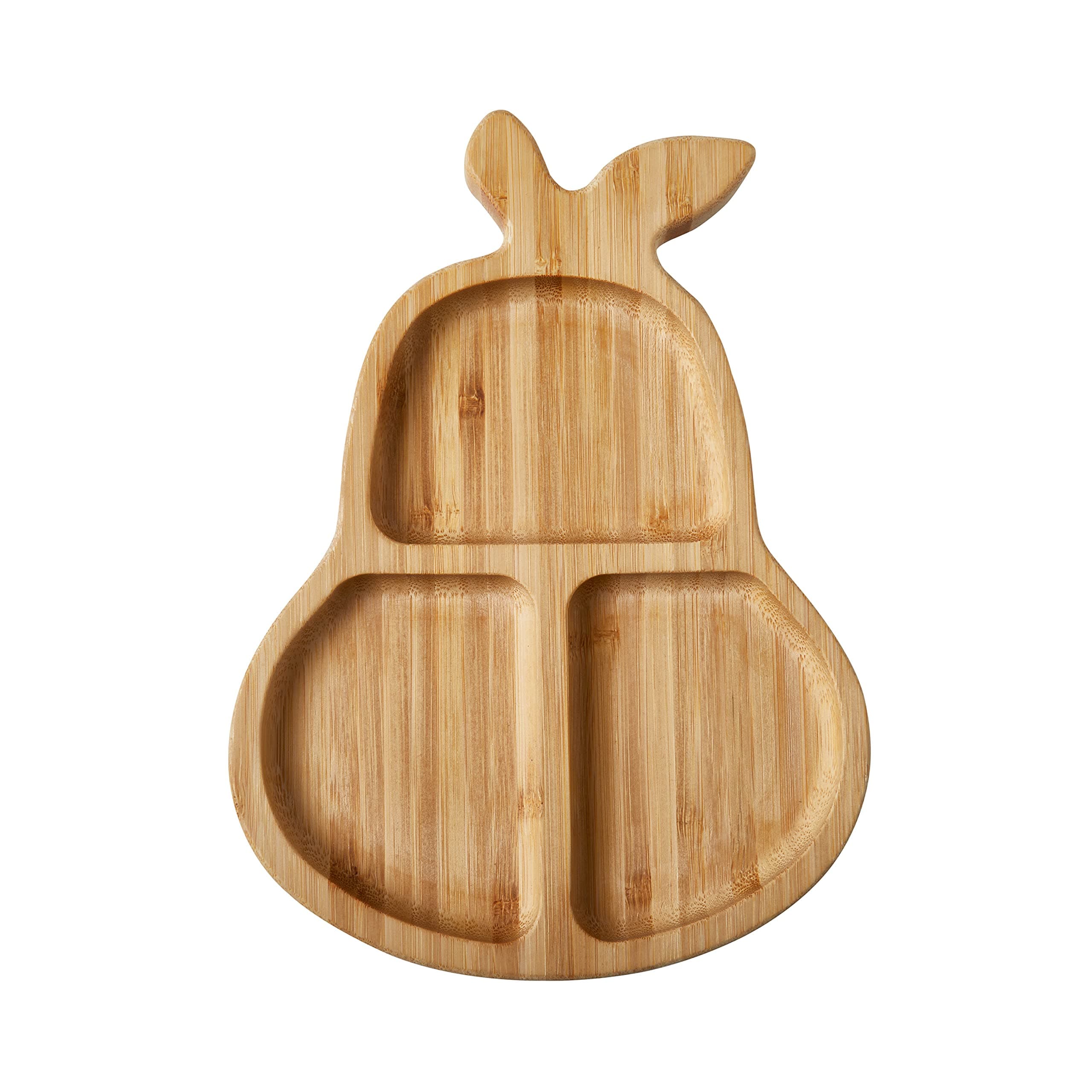 Nuby Bamboo Pear Shaped Plate, Weaning Tableware, Suitable from 12 Months Plus