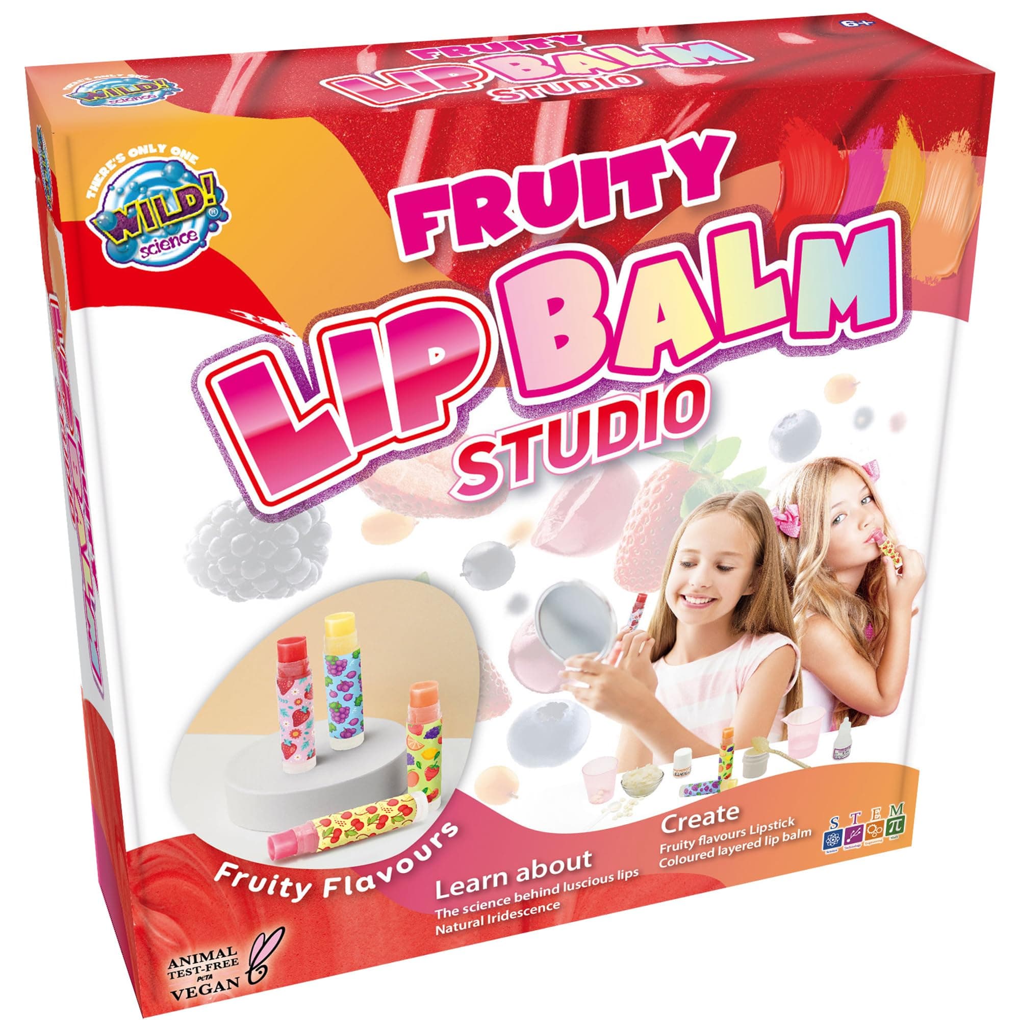 WILD! Science Lip Balm Studio - Lip Gloss Set - Make Your Own Lip Balm Science kit - Great Creative gifts for girls age 8-9-10-11-12+ - Explore and Learn Cosmetic Science in this Lip Gloss Making Kit
