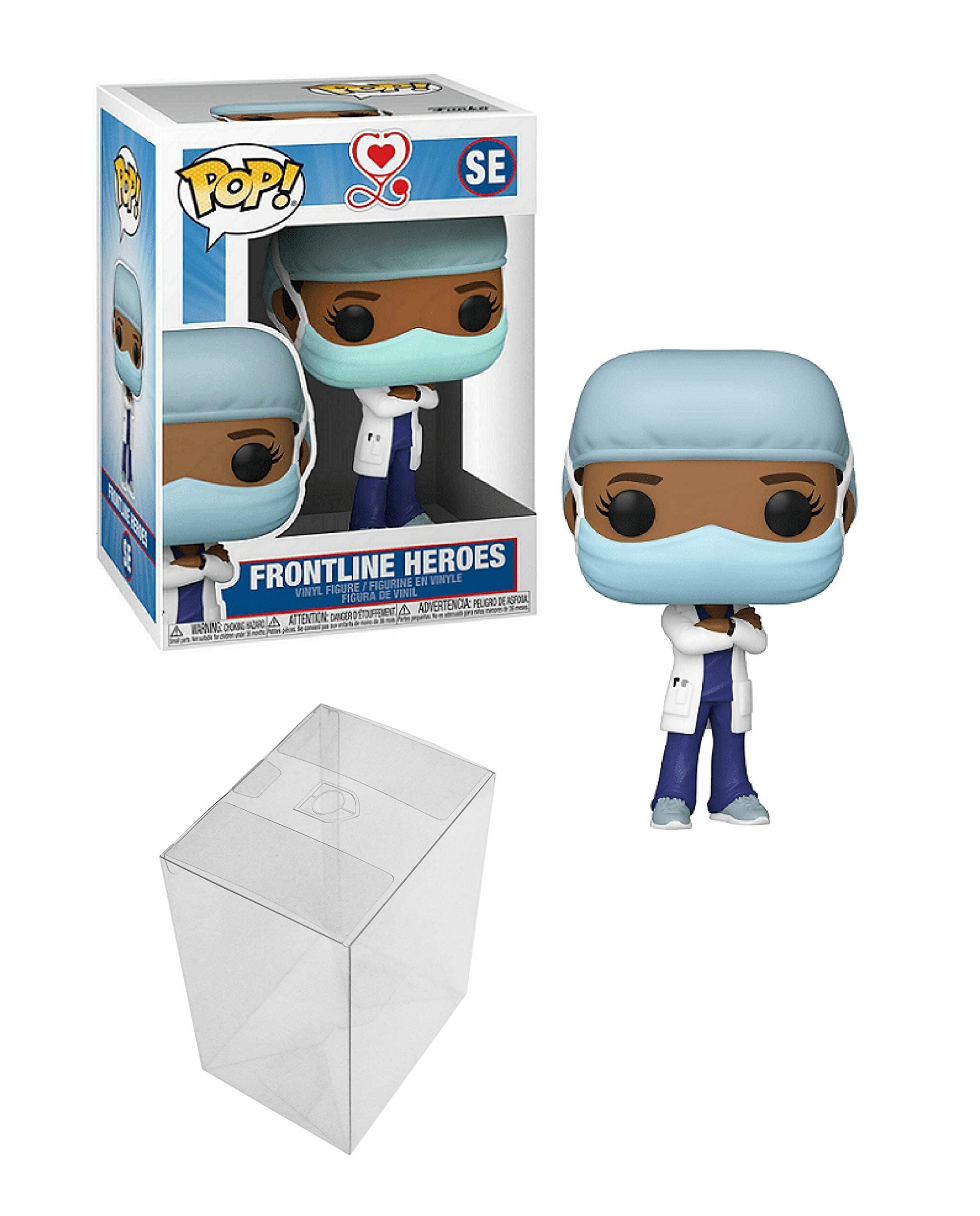 Pop! Heroes: Front Line Worker- Female Hospital Worker #2 Bundle with 1 PopShield Pop Box Protector