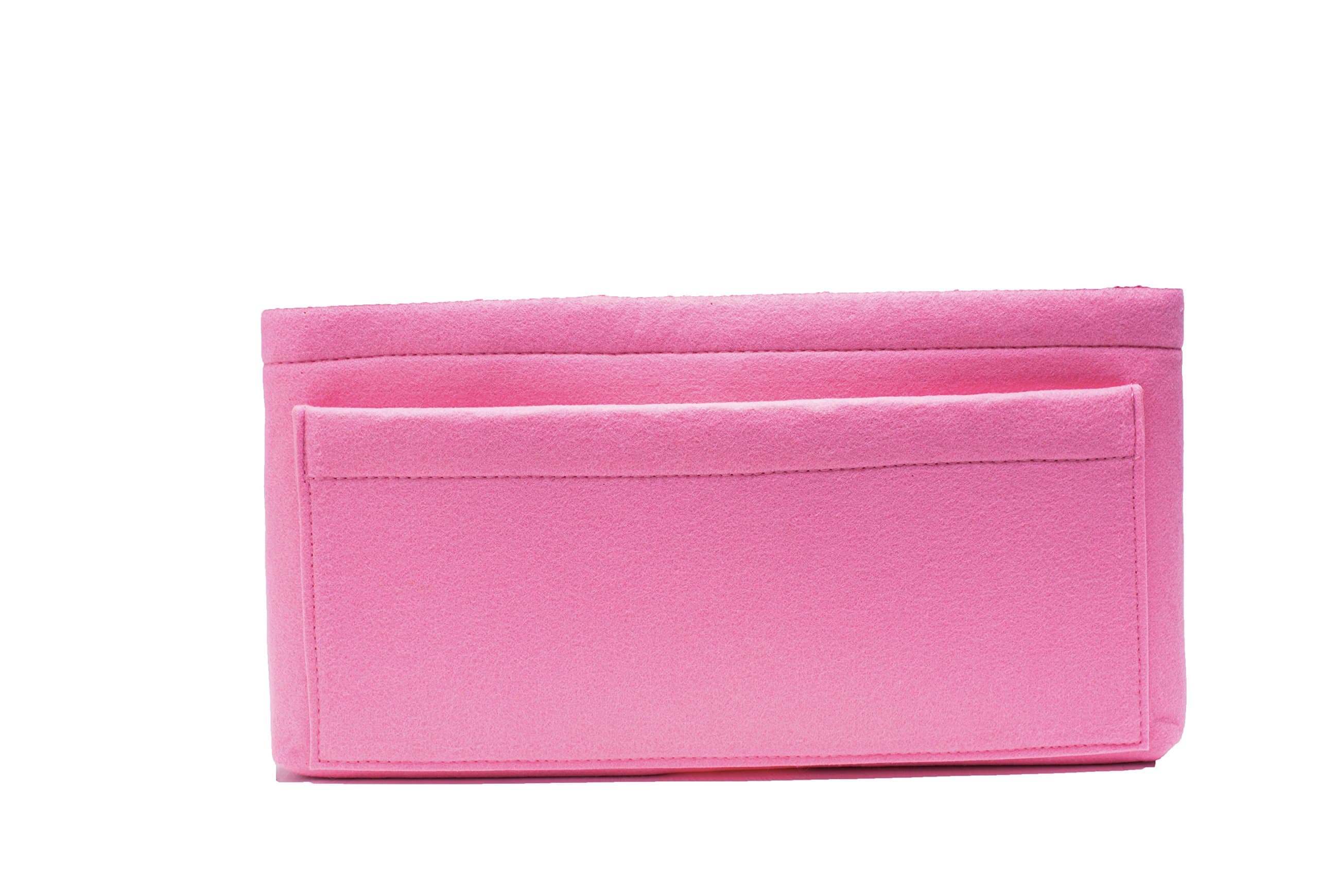 Felt Handbag Organizer, Insert Purse Organizer 12 Pockets Structure Shaper 3 Sizes Pink L
