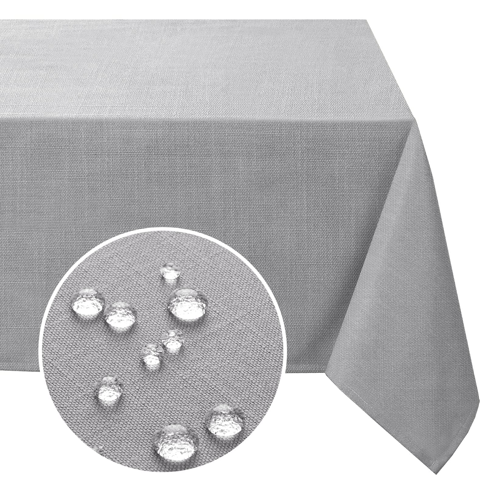 FantasDecor Square Tablecloth Linen Table Clothes for Square Tables Wrinkle Resistant and Waterproof Washable Fabric Cover for Dining Room and Outdoor Use, Grey, 54 x 54 Inch