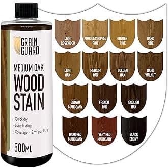 Wood Stain Water Based | Medium Oak | 500ml | Interior Furniture Stain | Light & Dark Stains | Eco-Friendly & Non-Toxic Wood Dye | Easy Application | Quick Dry & Low Odour