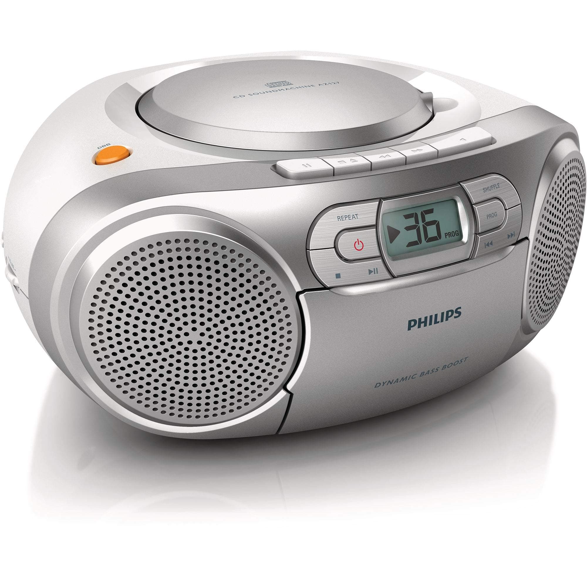 Philips AZ127/12 Portable Stereo (CD Player), Silver