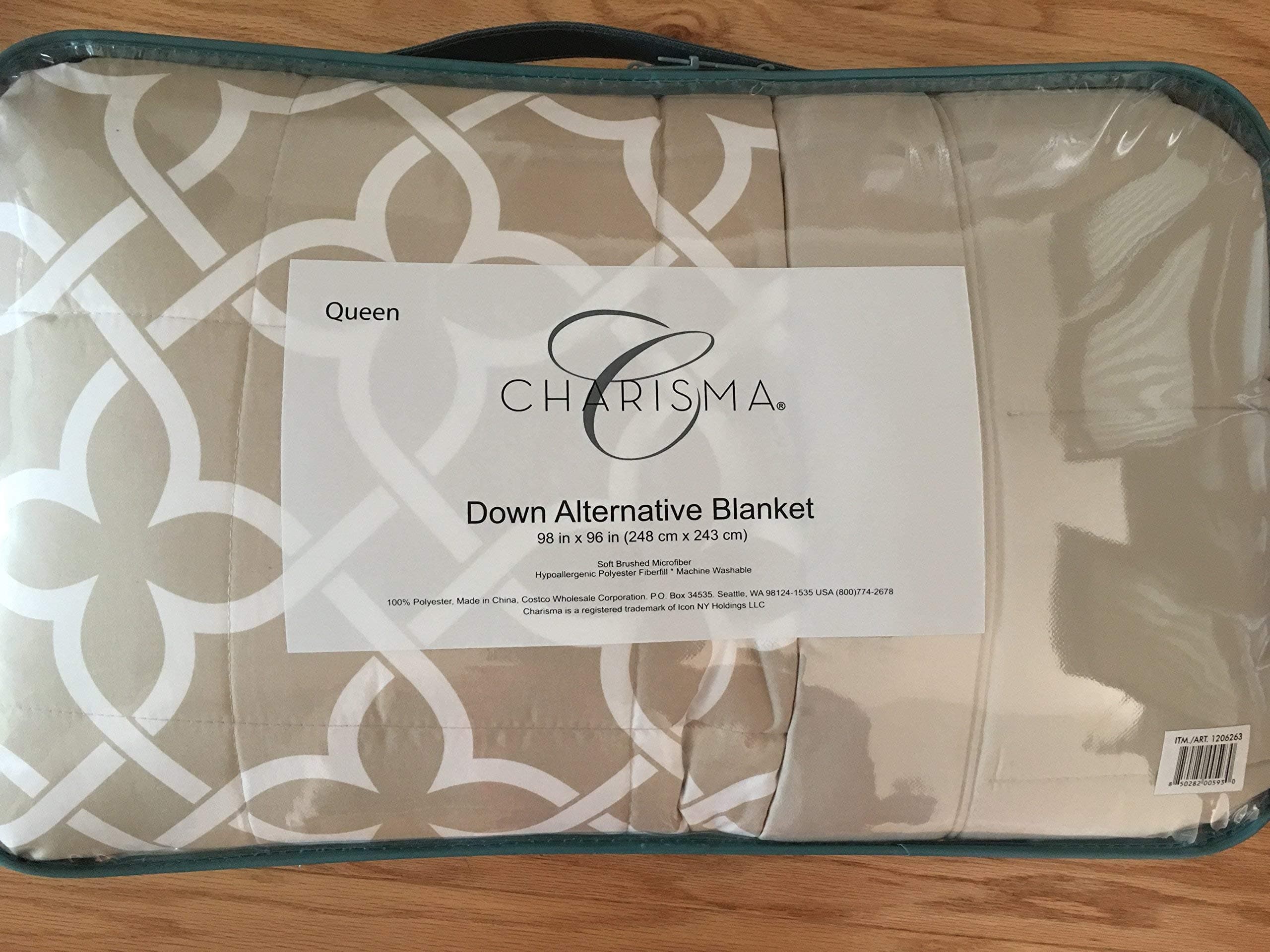 Charisma Down Alternative Blanket 98 in x 96 in Tan