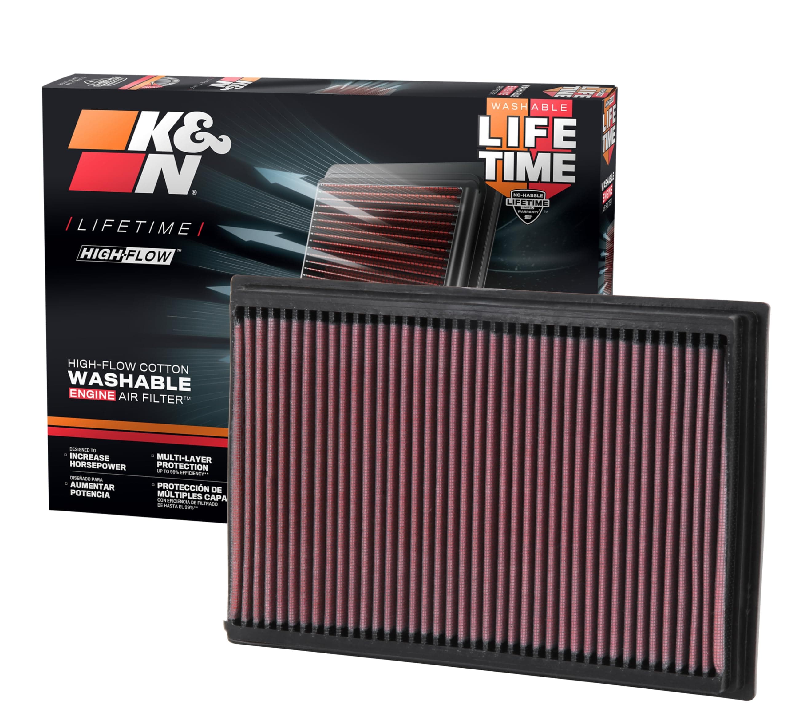 K&N Engine Air Filter: High Performance, Premium, Washable, Replacement Filter: Compatible with 1992-2011 Ford/Lincoln/Mercury V8 (Crown Victoria, Town Car, Grand Marquis), 33-2272