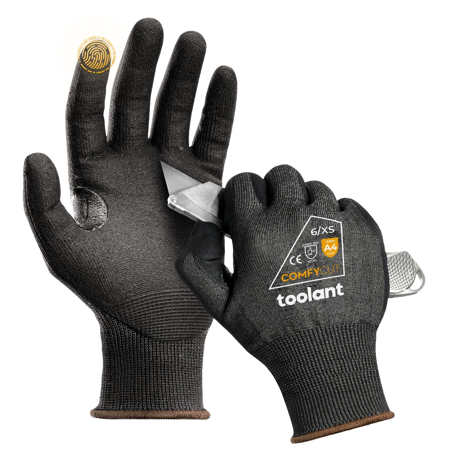 ANSI A4 Cut Resistant Work Gloves without Steel & Fiberglass, Ultra Light Comfort & Proper Fit,for Mechanic,Gardening