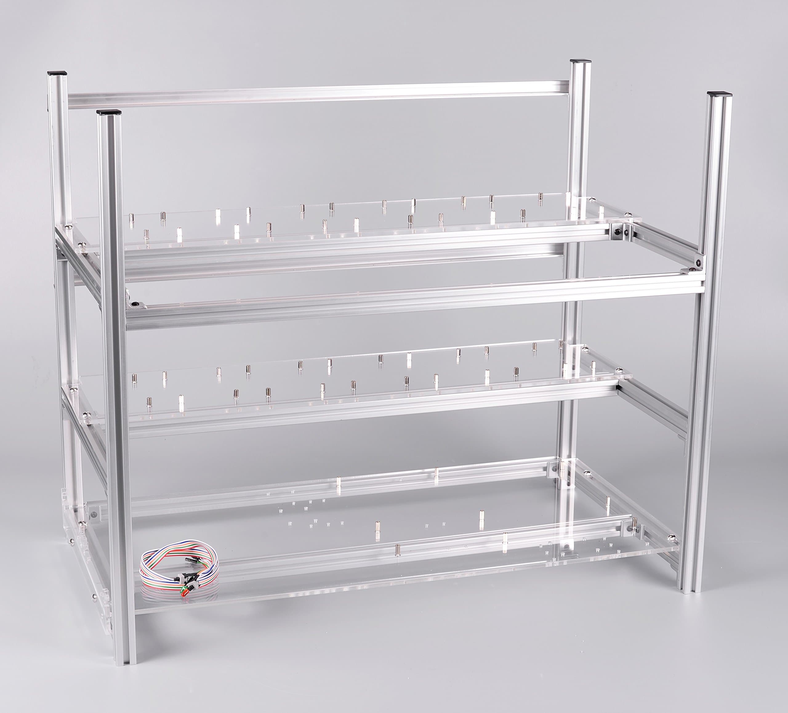 12 GPU Open Air Mining Case Rig Aluminum Stackable Computer ETH Frame Miner Rack Unassembled (Only Frame and Fan Brackets Included)