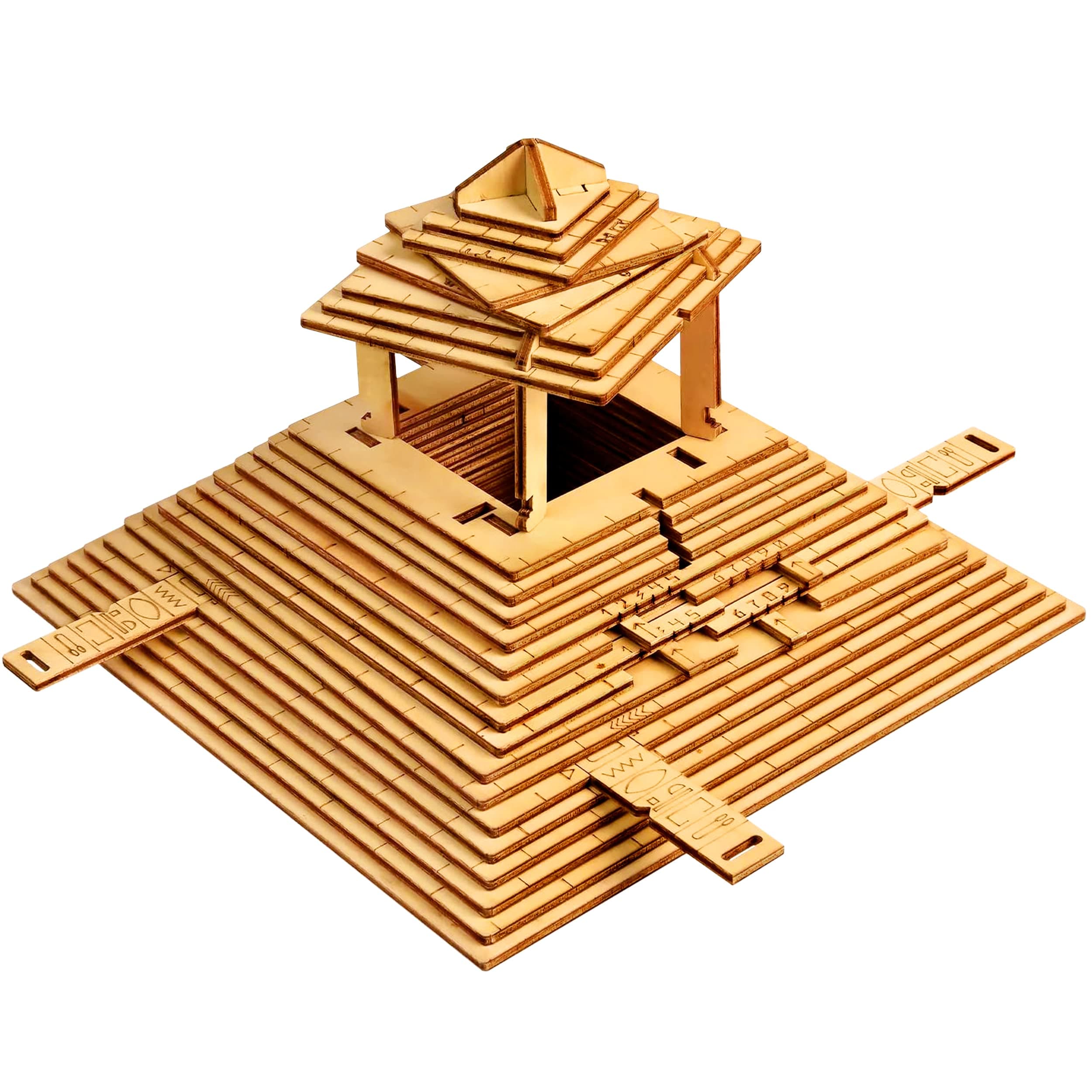 ESC WELT Quest Pyramid 3D Puzzle Box Crew Box Brain Teaser Wooden Puzzle with Secret Esoteric Pyramid Escape Game Unique 3D Paddle Box for Adults Parent Child Girl Craft Wooden