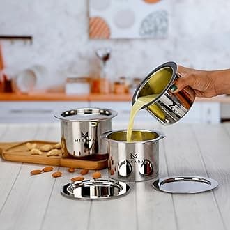 MIKARA Flat Bottom Top Set of 3 (325ml,425ml,525ml (Extra Small Size) XS