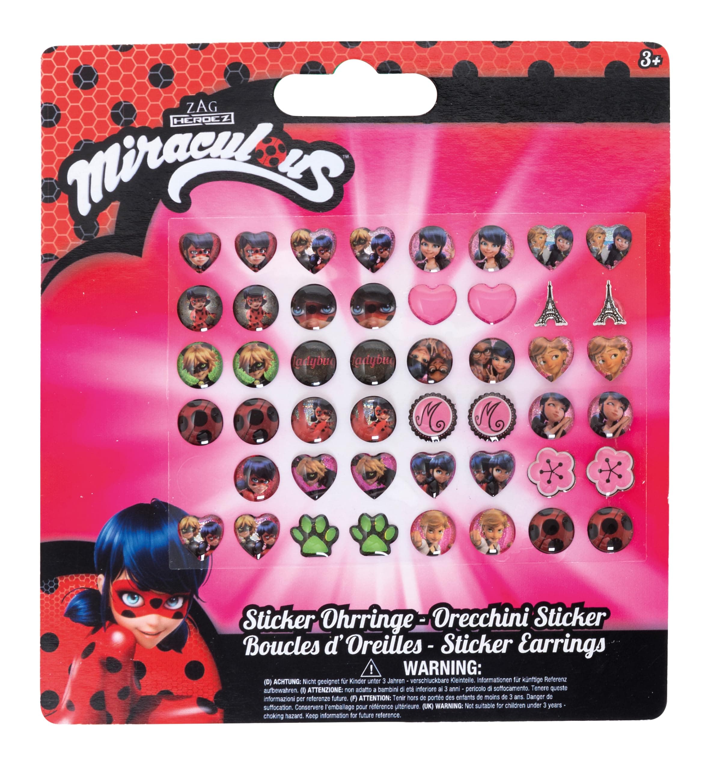 Joy Toy MIRACULOUS - ORECCHINI STICKER