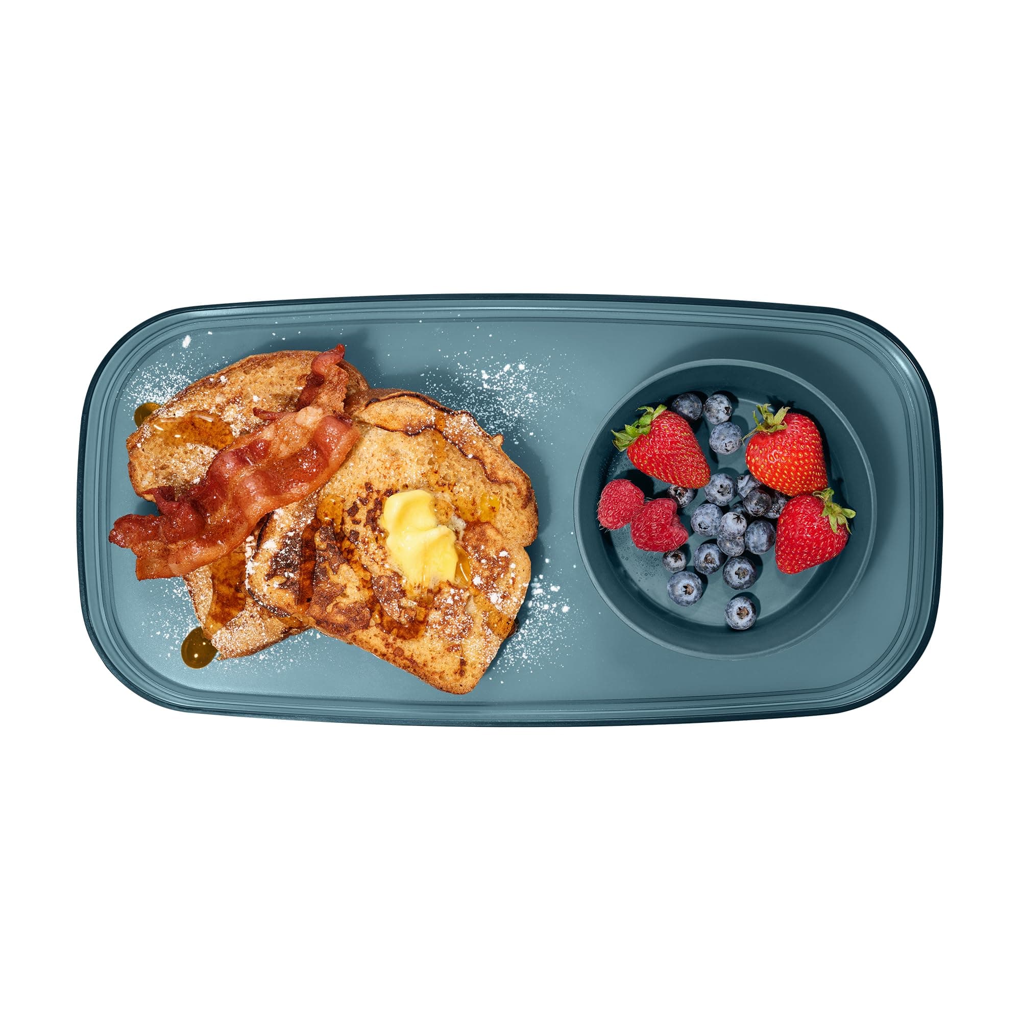 madesmart dipware Small Serving Plate, Stackable & Removable Dip Bowl for Salsa, Queso, Salad, Olives, Dishwasher & Microwave Safe, Multipurpose Plate & Bowl, Midnight