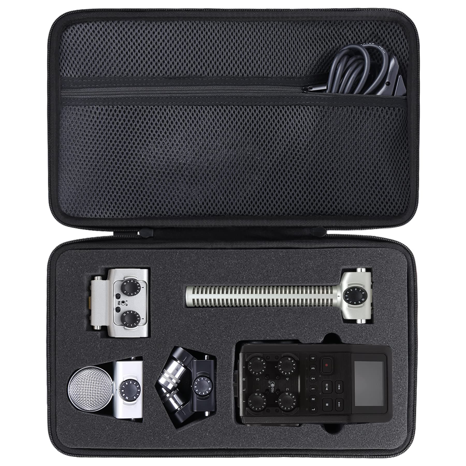 for Zoom H6studio 8-Track 32-Bit Float Handy Recorder, Zoom Stereo Microphone Capsule Handy Recorder Hard Protective Case, Portable Travel Case Replacement