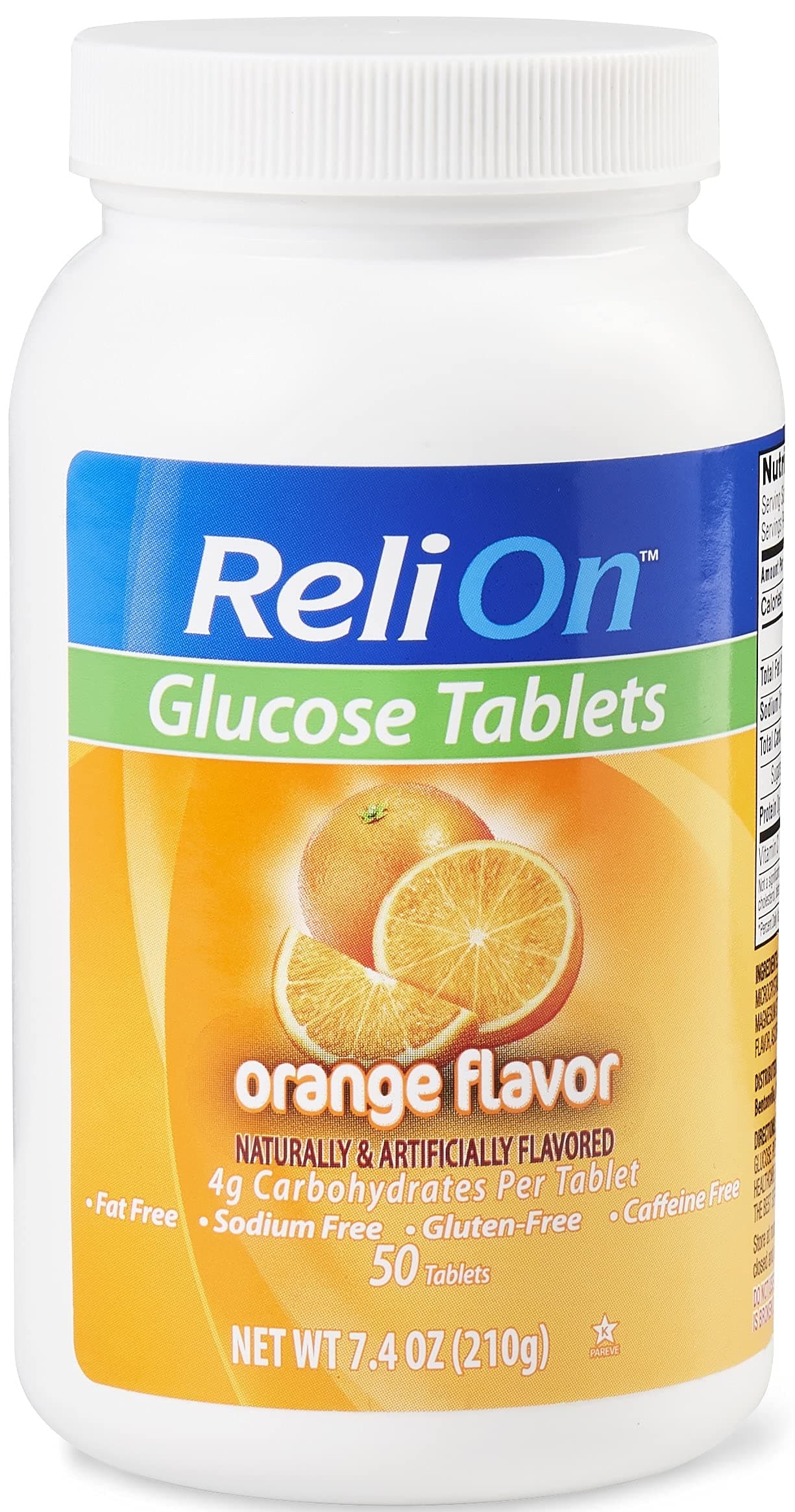 Relion Glucose Tablets - Orange Flavor - 50 Counts
