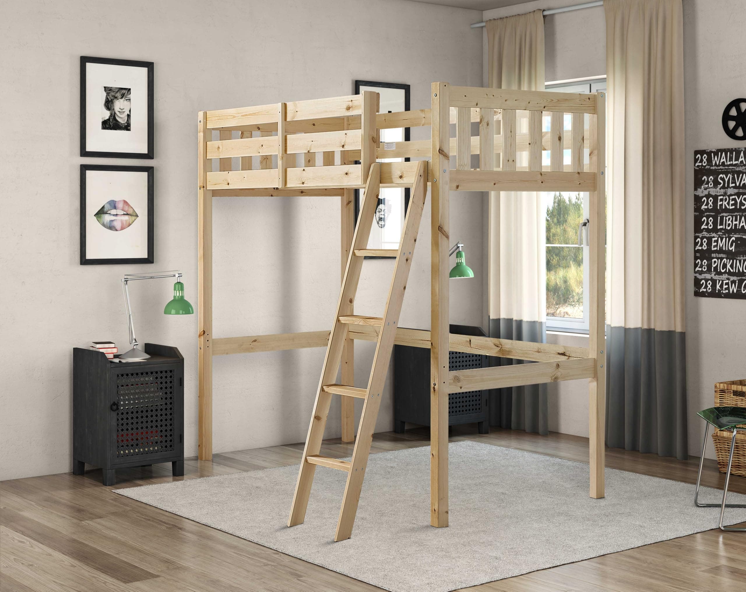 STRICTLY BEDS&BUNKS - Loft Bunk Bed 3ft single wooden high sleeper bunkbed - CAN BE USED BY ADULTS