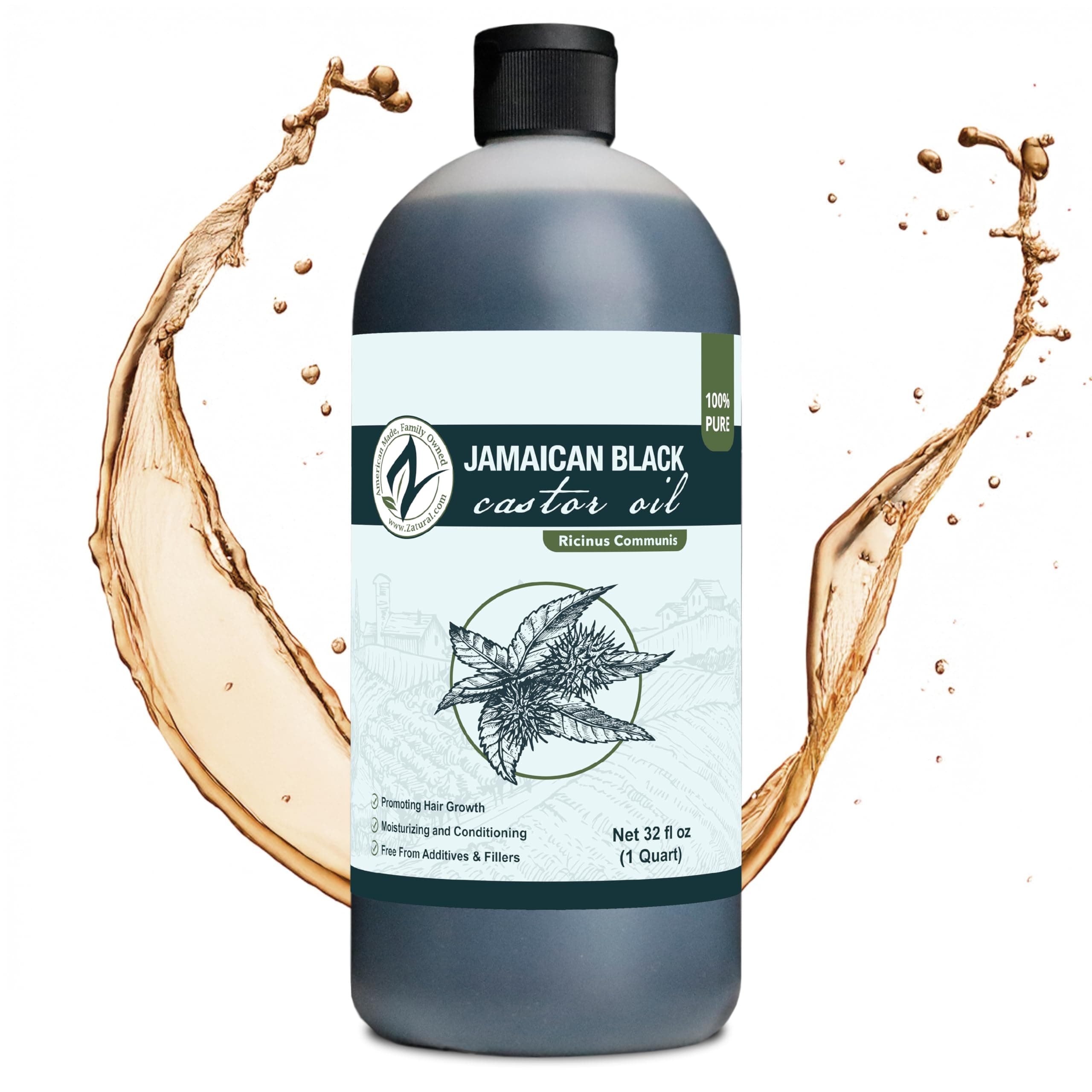 - Zatural Black Castor Oil_100% Pure Tropic Jamaican Black Castor Oil (32 Ounce)
