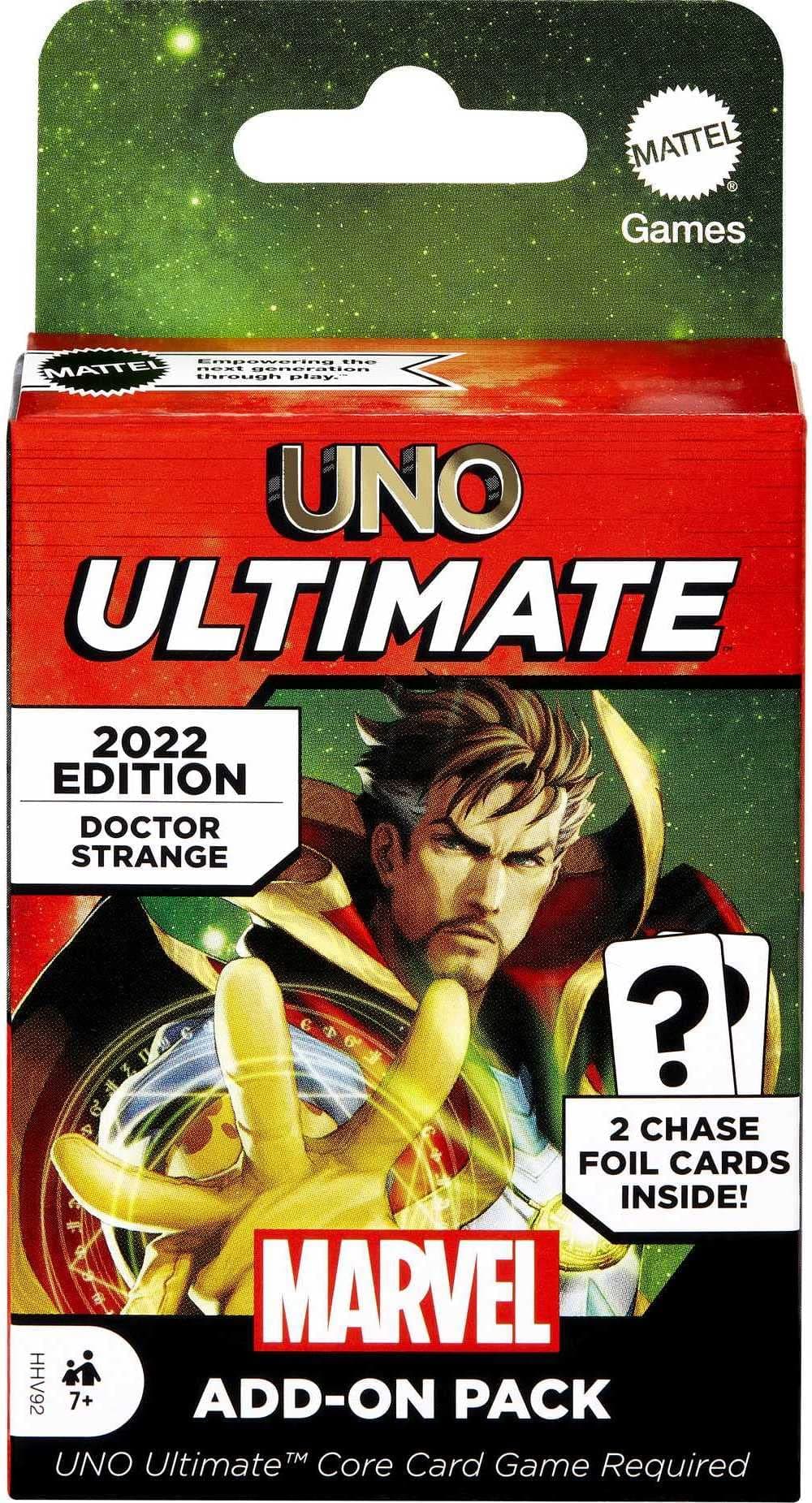 Mattel Games​ Ultimate Marvel Card Game Add-On Pack with Dr. Strange Character Deck & 2 Collectible Foil Cards, Gift for Collectors & Kids Ages 7 Years & Older