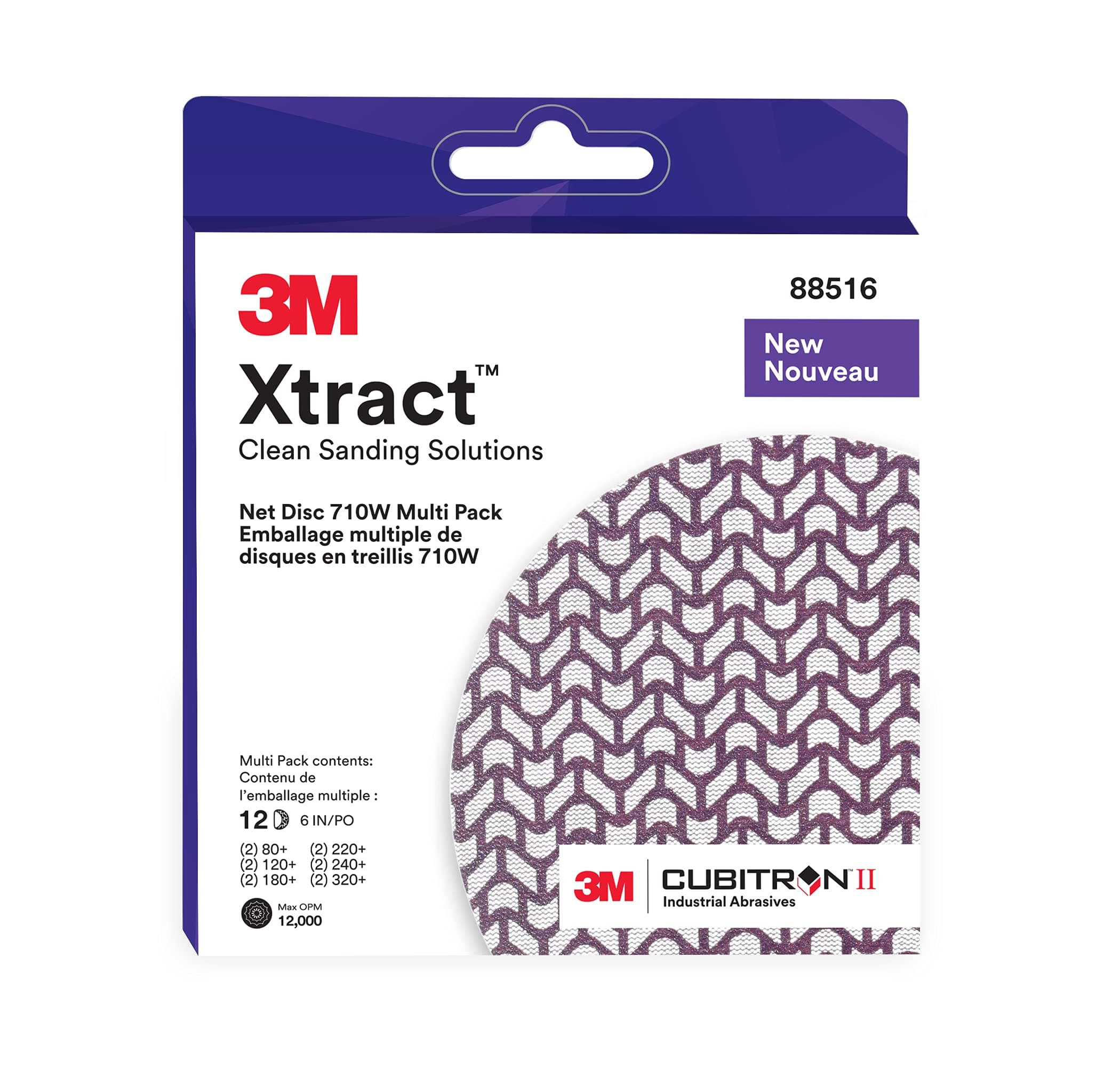 Xtract Cubitron II Net Discs (710W): 6 in. width (Purple) / 12-discs