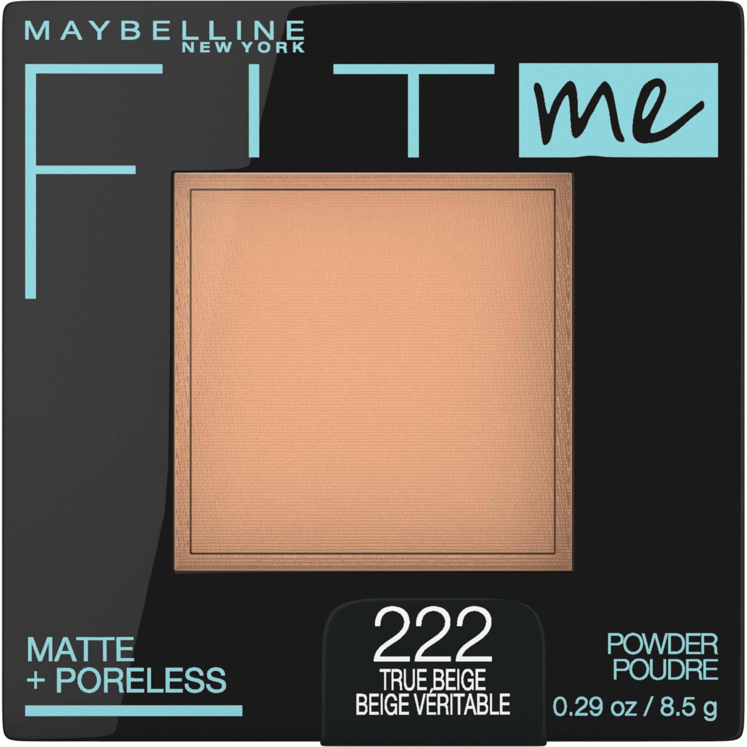 Fit Me Matte + Poreless Pressed Face Powder Makeup, True Beige, 1 Count