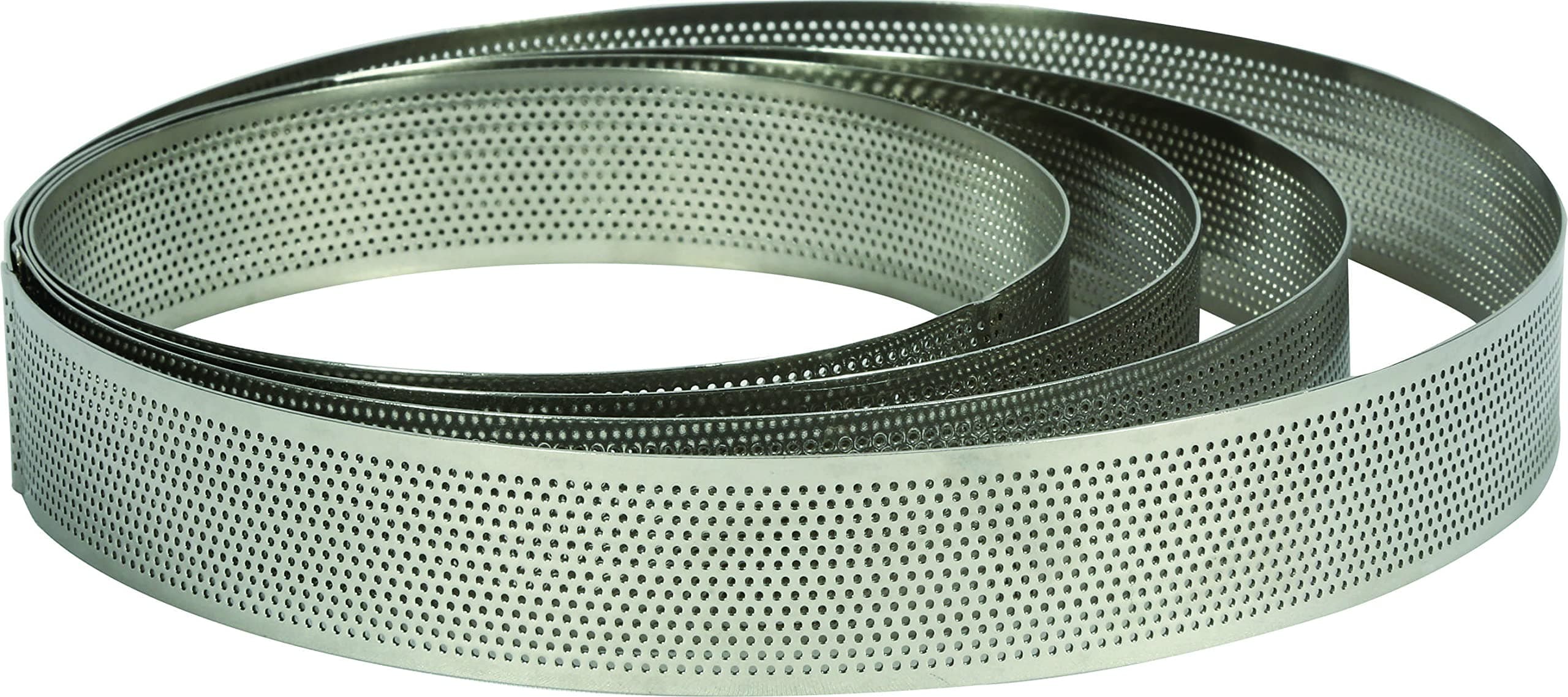 KMW Cake Ring Round (Perforated) Set | 10x3.5cm Height | Premium 18/8 Stainless Steel | Perfect for Baking and Layering Cakes, Mousse, and Pastries | 2-Piece Set