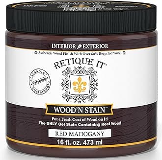 Wood'n Stain - Gel Stain with Liquid Wood by Retique It (16 oz (Pint), 93 Red Mahogany)