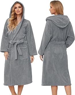 Hooded Bathrobes for Women, Soft Long Towel Robes for Women - Quick Dry yet Warm