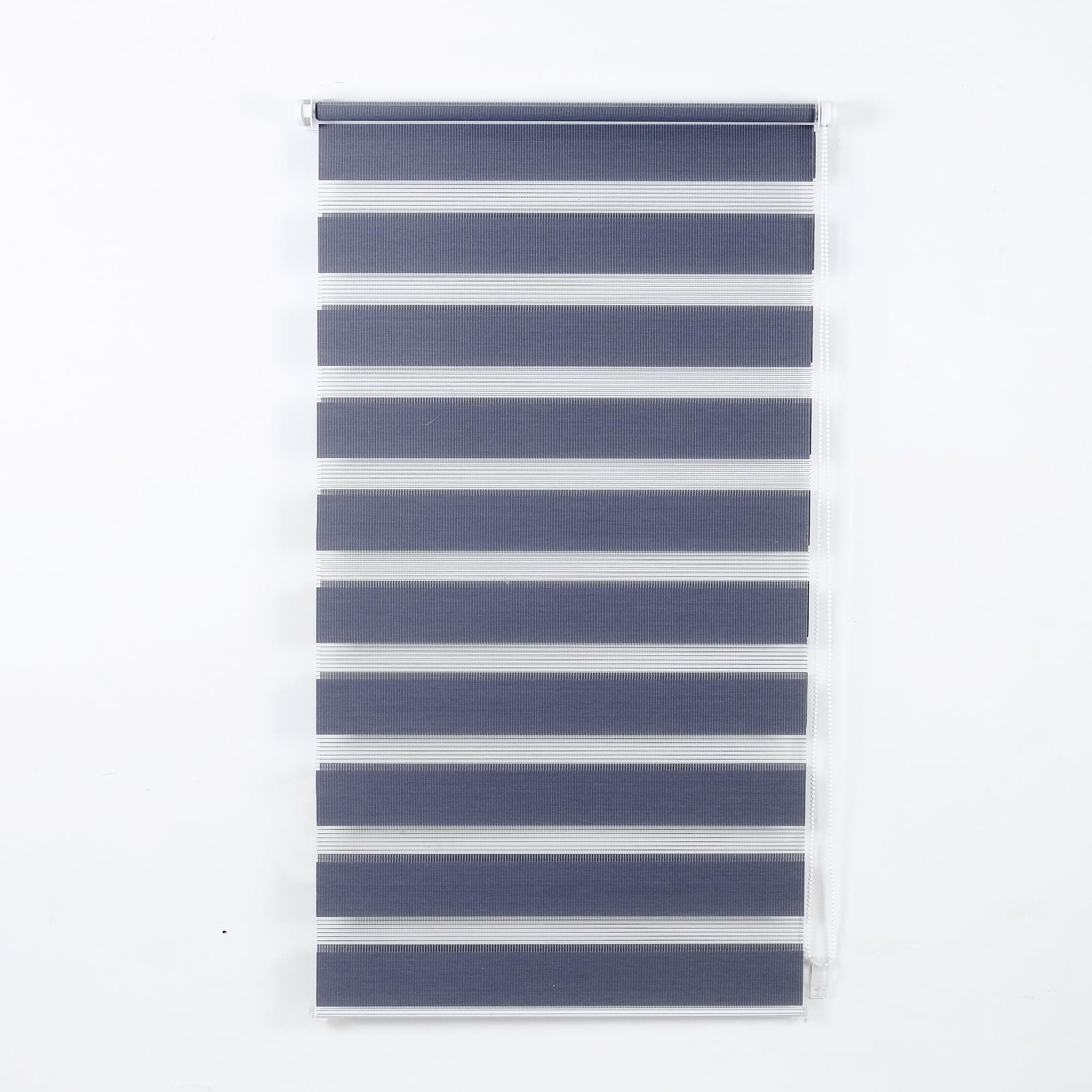 Ev DekorDay and Night Blinds Zebra Roller Blinds for Windows - Dual Layer Fabric Zebra Blinds for Doors Rooms - Light Filtering Privacy Day Night Blinds - 243cm Wide x 165cm Drop Grey