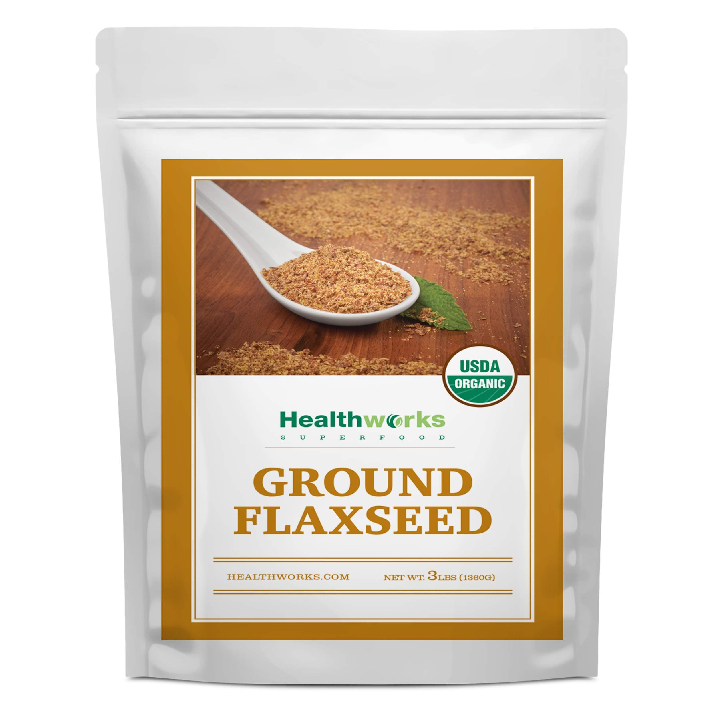 Healthworks Superfoods Flax Seed Organic - 48 Oz / 3 Lbs - Finely Ground Cold Milled Raw