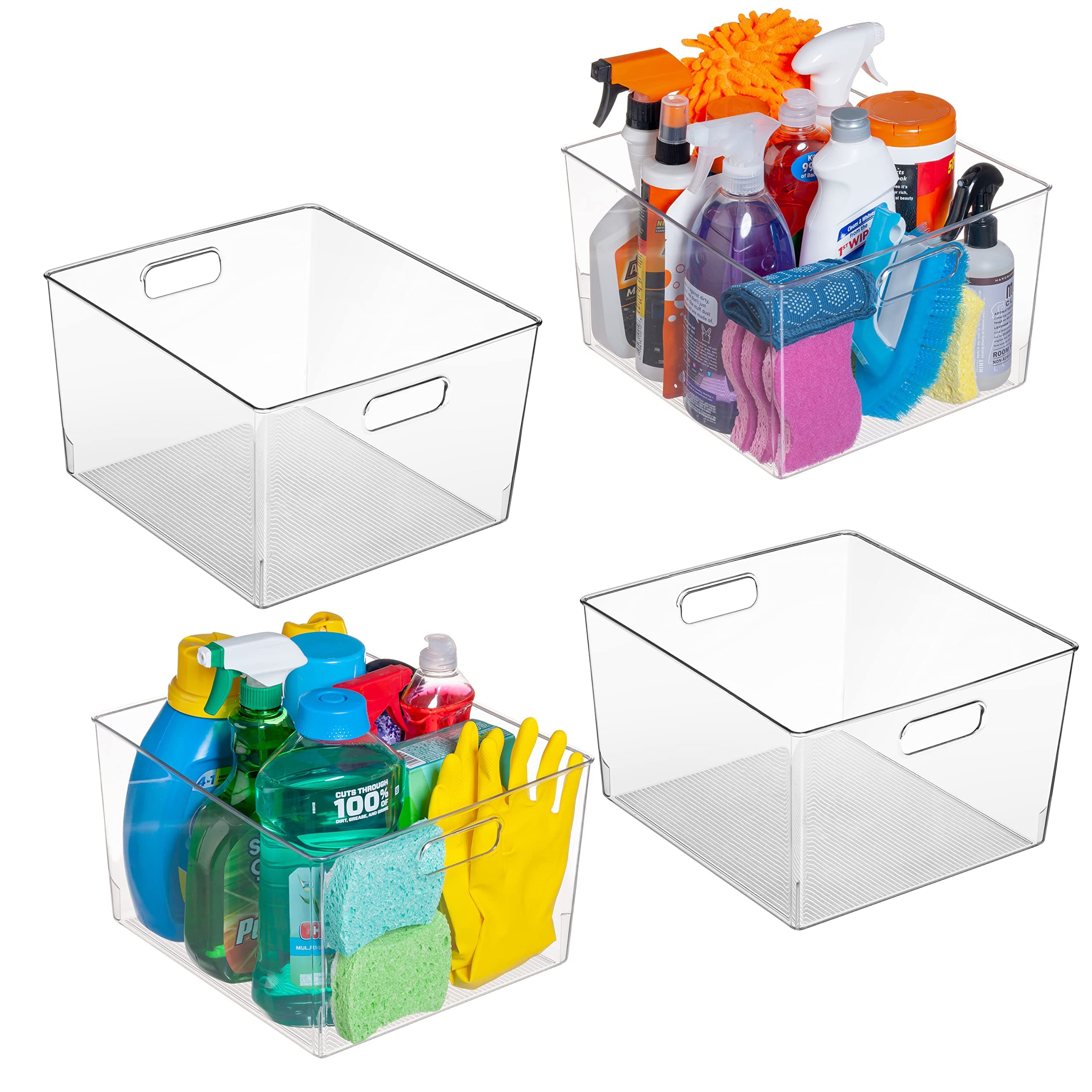 CLEARSPACE Plastic Storage Bins -XL- Pack of 4
