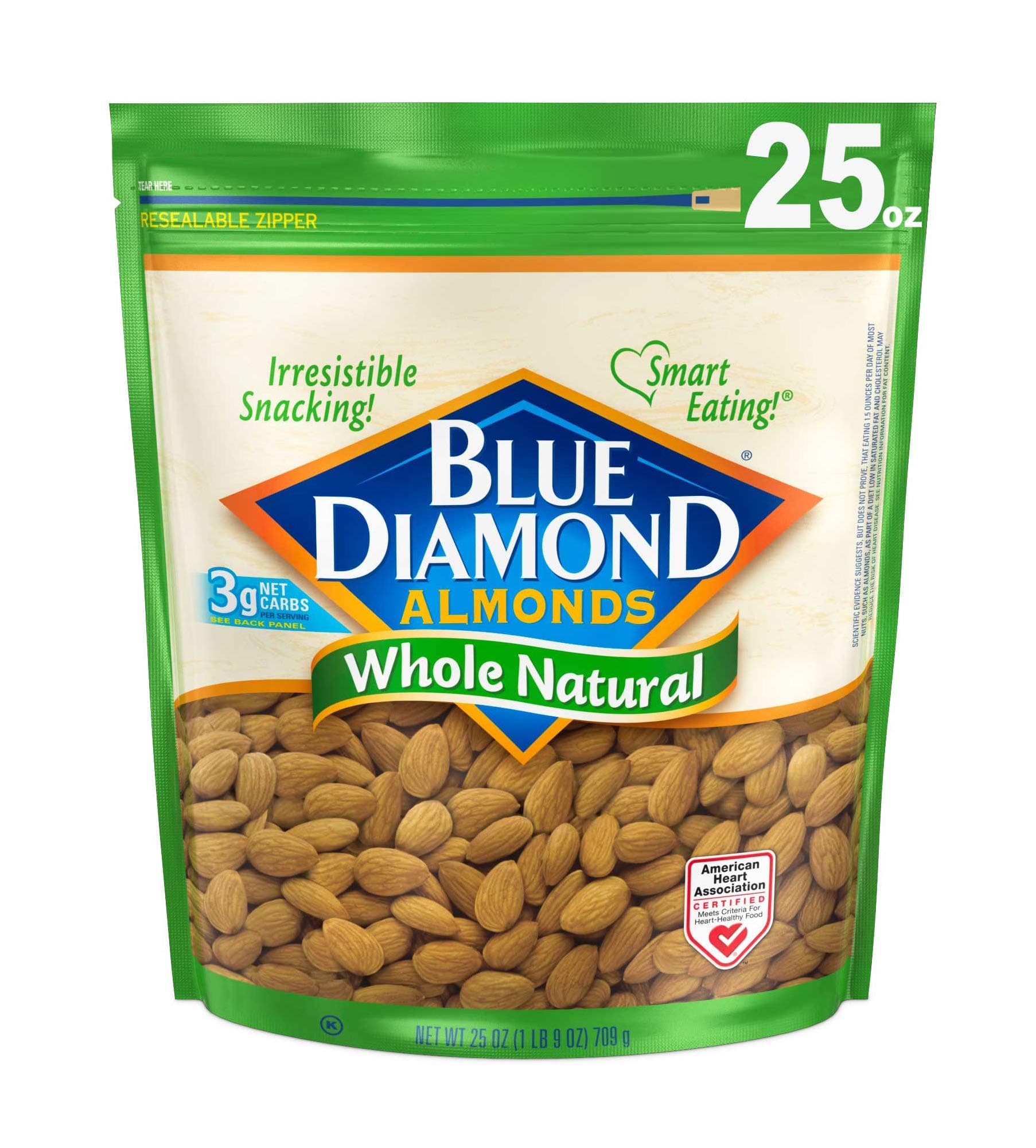 Blue Diamond Whole, Raw, Natural Almonds, 740ml