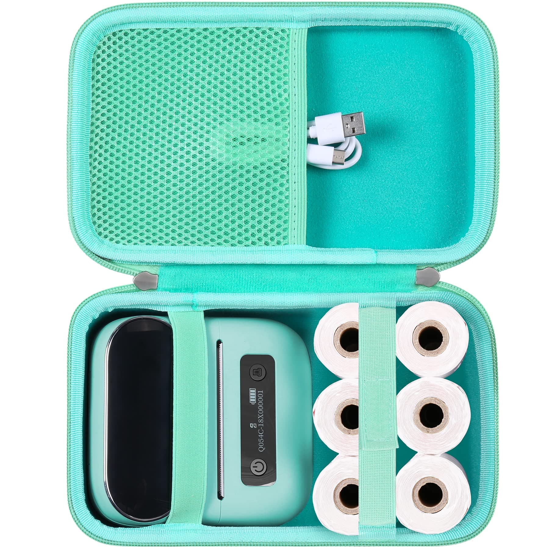 khanka Hard Case with Phomemo m221/M220/M110/m110s Label Maker - Portable Bluetooth Label Maker Carrying Storage Bag for Printer Labels, USB Cable and Accessories (Case Only) (Green)