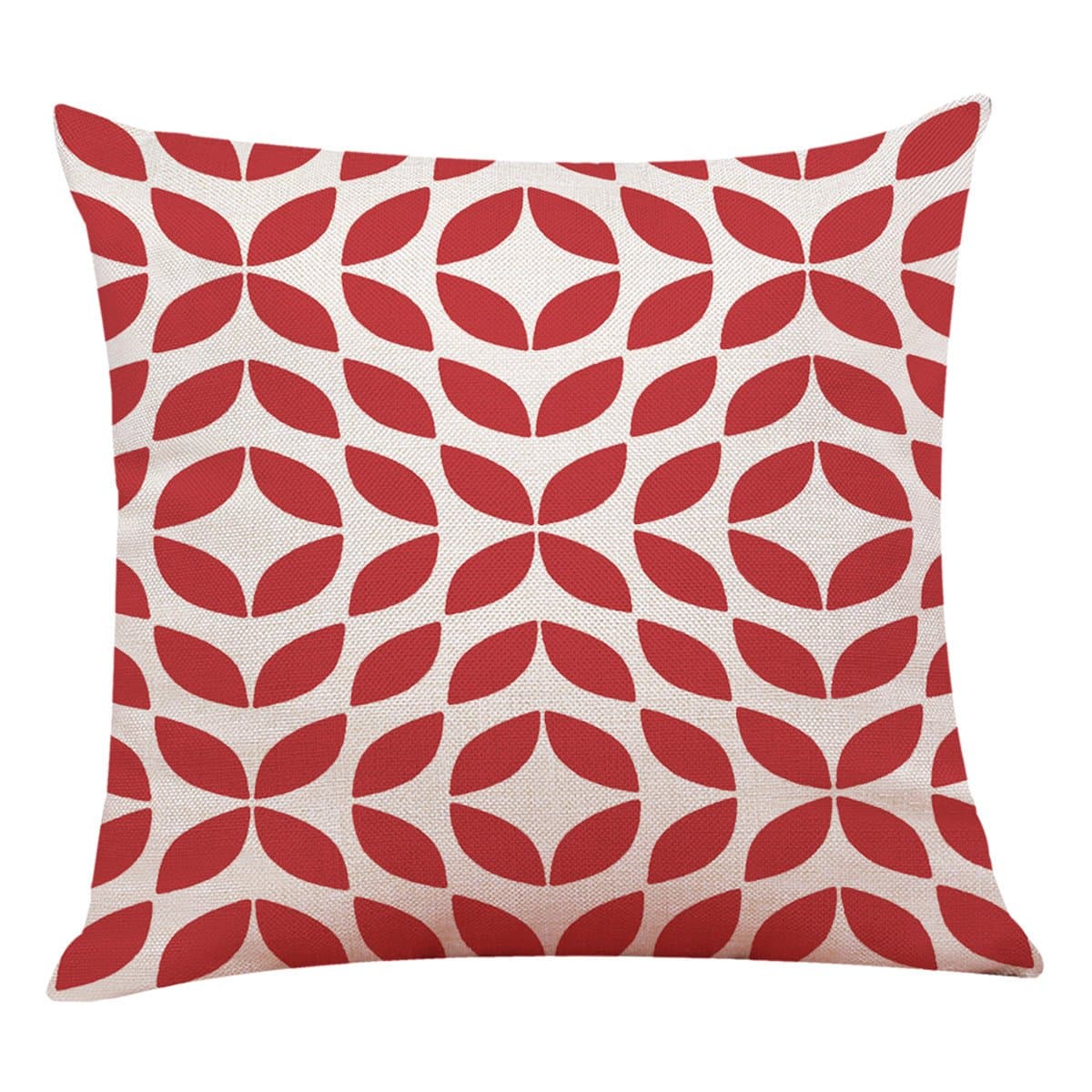 Ruiying Red Geometric Pattern Square Throw Pillow Case Decorative Cushion Cover 45 * 45CM (G)