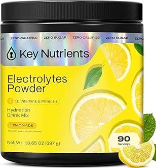 Multivitamin Electrolytes Powder No Sugar - Refreshing Lemonade Electrolyte Powder - Sodium & Energy Supplement - Hydration Powder - No Calories - 90 Servings - Made in USA