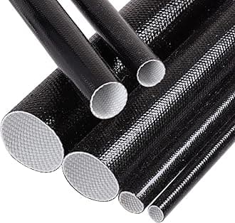 Silicone Fiberglass Sleeve High Temperature Heat Shield Wire Protective Electrical Insulation Self-extinguishing Black (3/8"-24ft)