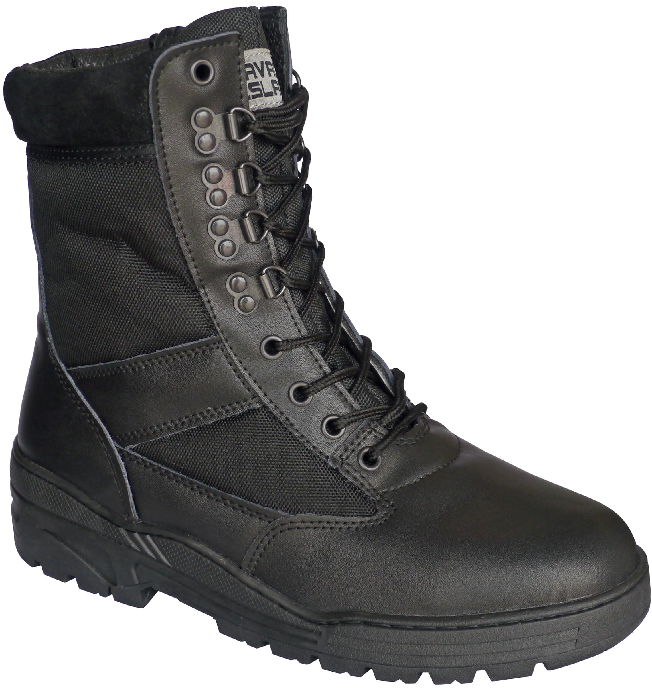 Men's Black Leather Combat Patrol Work Boots
