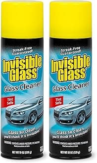 Invisible Glass 91164-2PK Premium Aerosol Glass and Window Cleaner for Auto and Home Cleans Glass, Windows, Windshields, and More, Streak-Free, Ammonia-Free, Tint-Safe, 19 oz (Pack of 2)