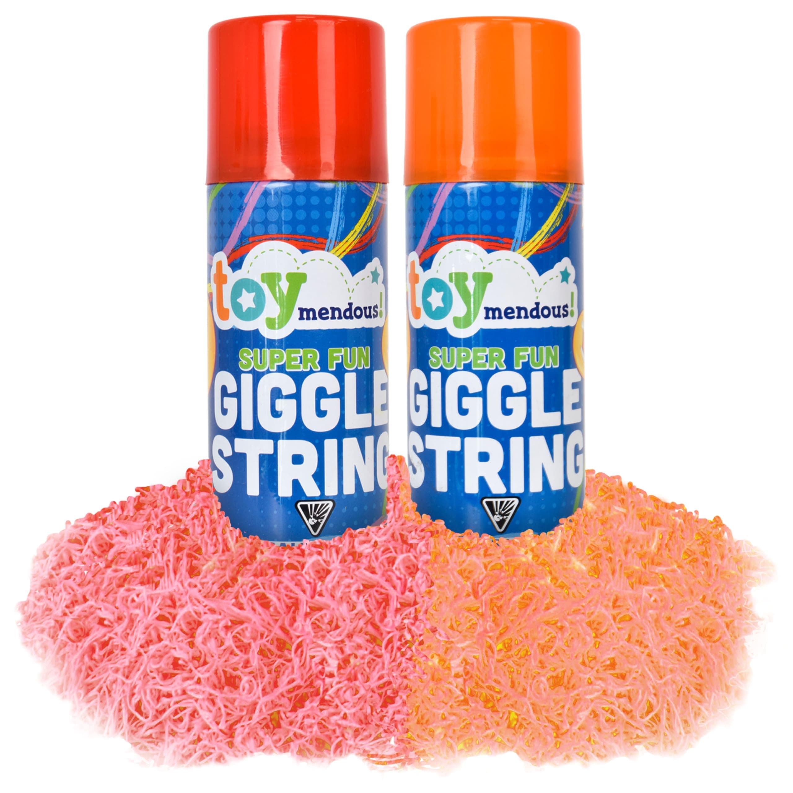 Giggle String 2-Pack 3 oz. Stretchy Party String, Bright Colored Celebration Streamers, Non-Toxic, Party Favor for Kids and Adults, Shoots Over 15 Feet!