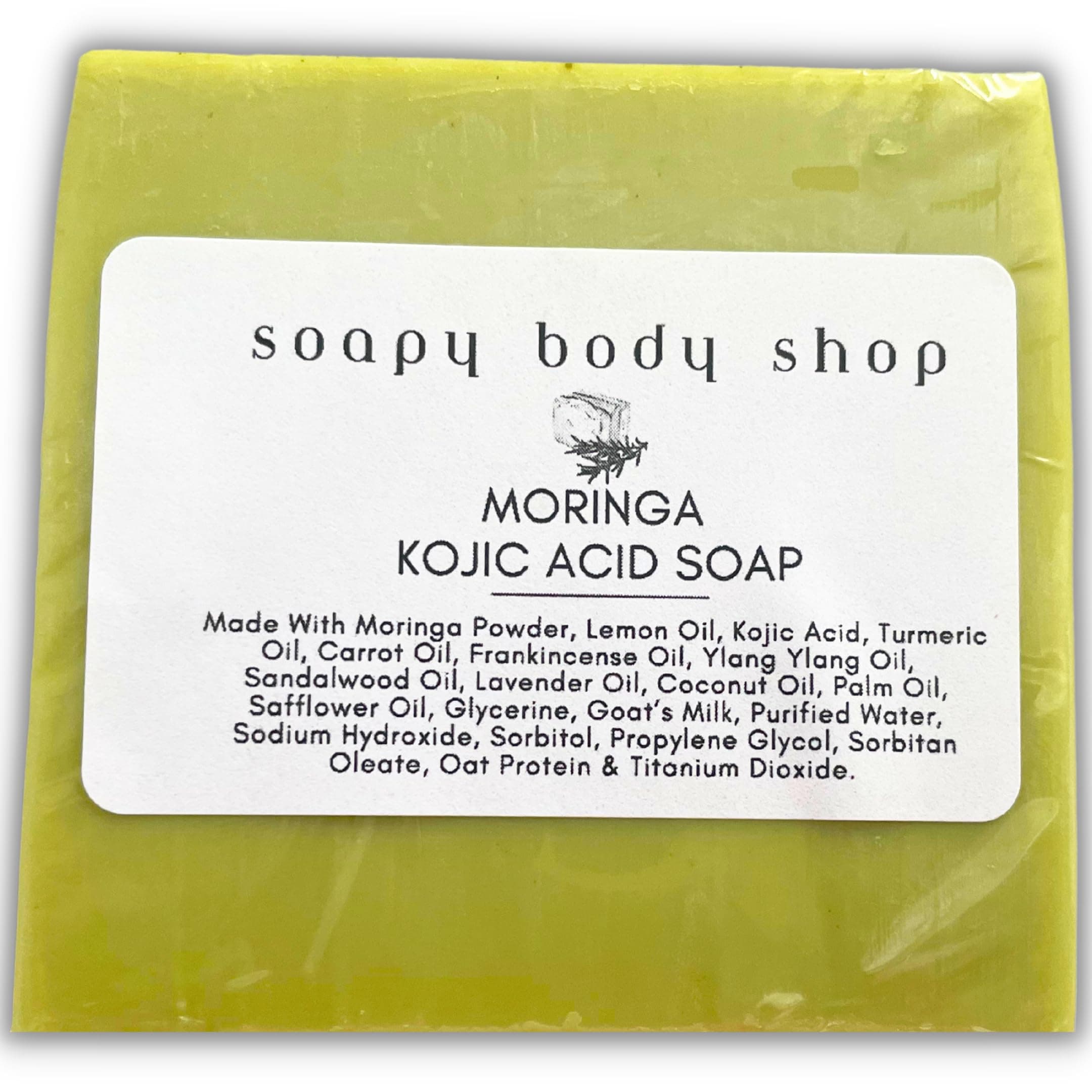 Kojic Acid Soap For Hyperpigmentation With Moringa Powder, Dark Spot Remover Bar Soap, Kojic Acid Soap, Hyperpigmentation, Lemon &Turmeric Oil, Fade Scars, Even Out Skin Tone, Moringa Soap (1 Pack)
