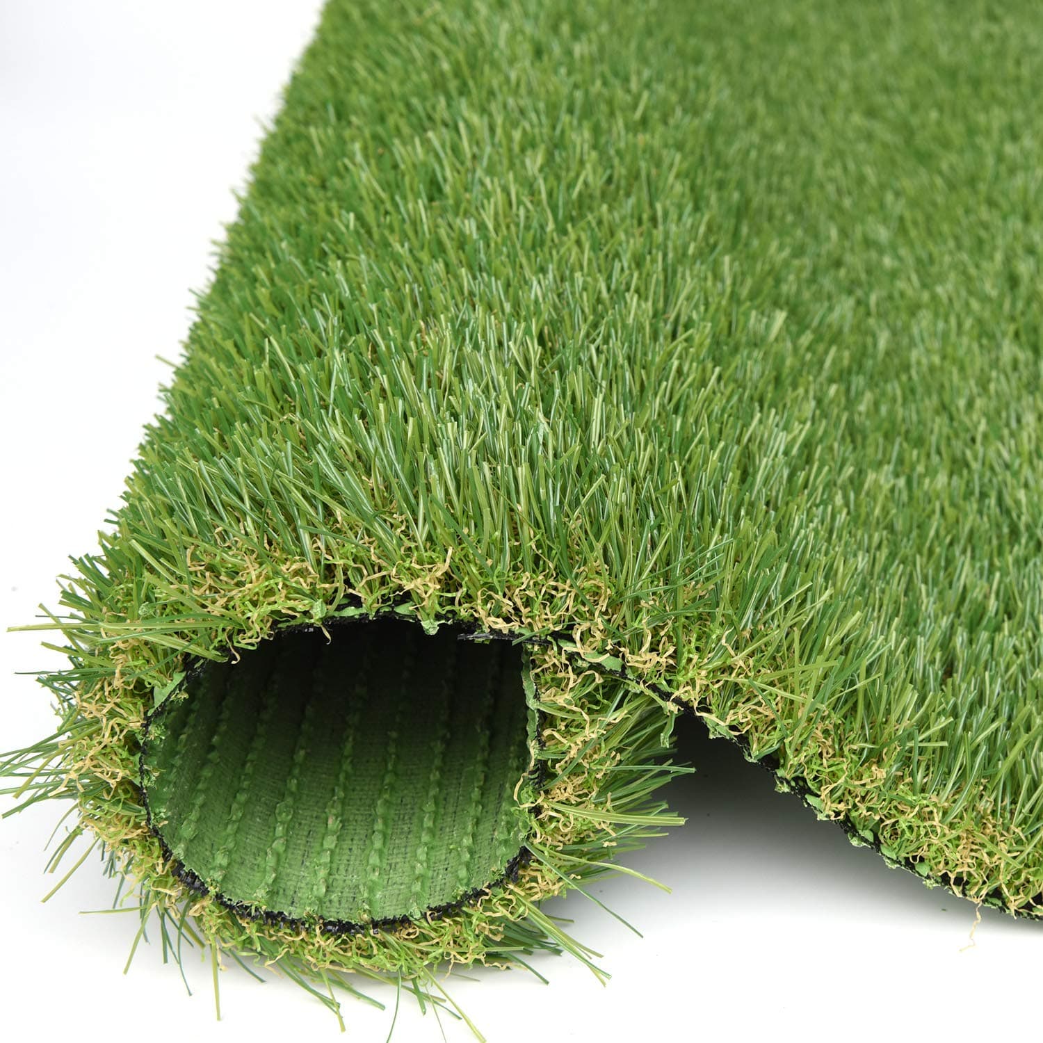 Artificial Grass Turf, 4 Tone Synthetic Grass Patch Mat w/Drainage Holes, Lush & Hard Pet Turf Astroturf Rug, Fake Turf for Indoor & Outdoor Decor 24X20in