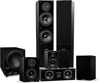 Elite High Definition Surround Sound Home Theater 7.1 Speaker System Including Floorstanding Towers, Center Channel, Surround, Rear Surround Speakers, and DB10 Subwoofer - Black Ash (SX71BR)