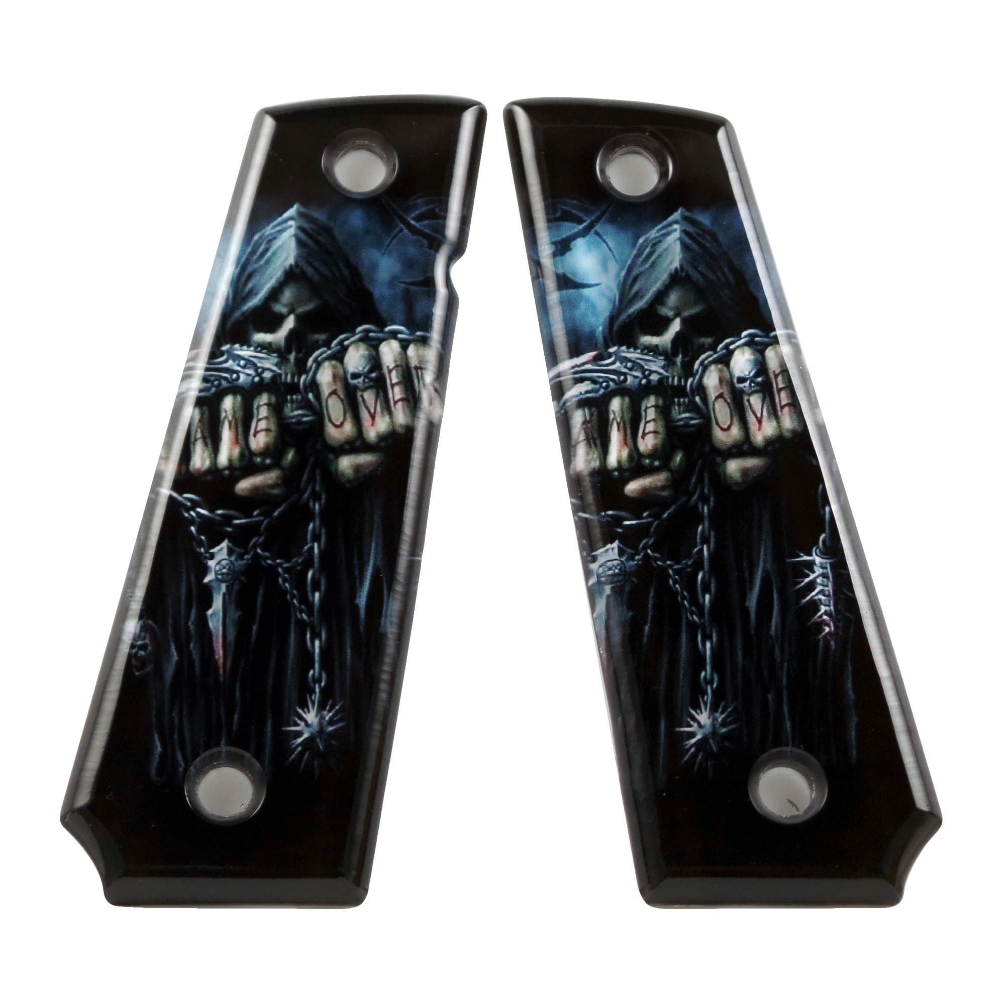 Custom 1911 A1 Full Size Game Over SPD Acrylic Ambidextrous Grips- Compatible with Kimber, Colt, Taurus and Sig