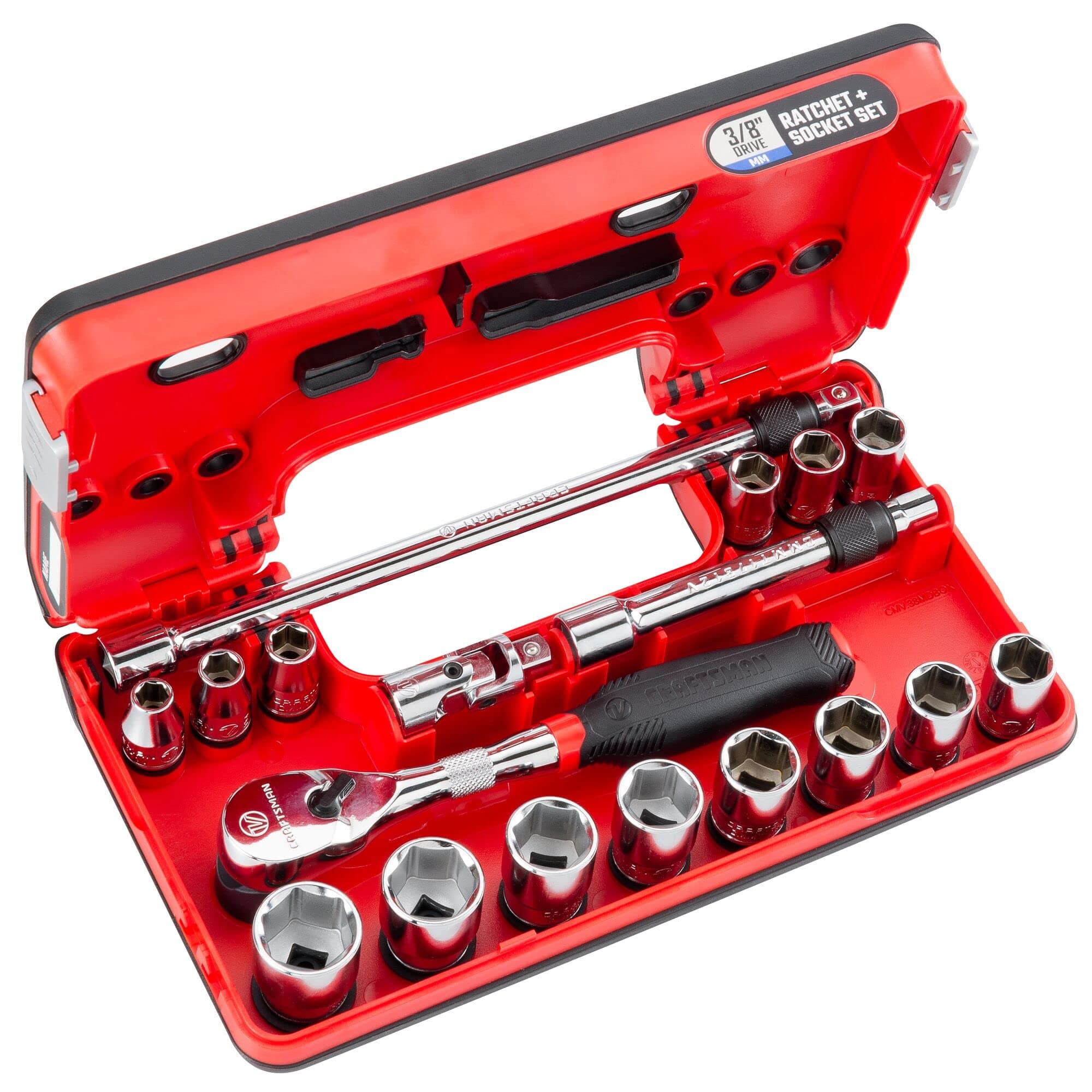 V-SERIES Socket Set, Shallow MM, 3/8 Inch Drive, 18 Piece (CMMT45753V)