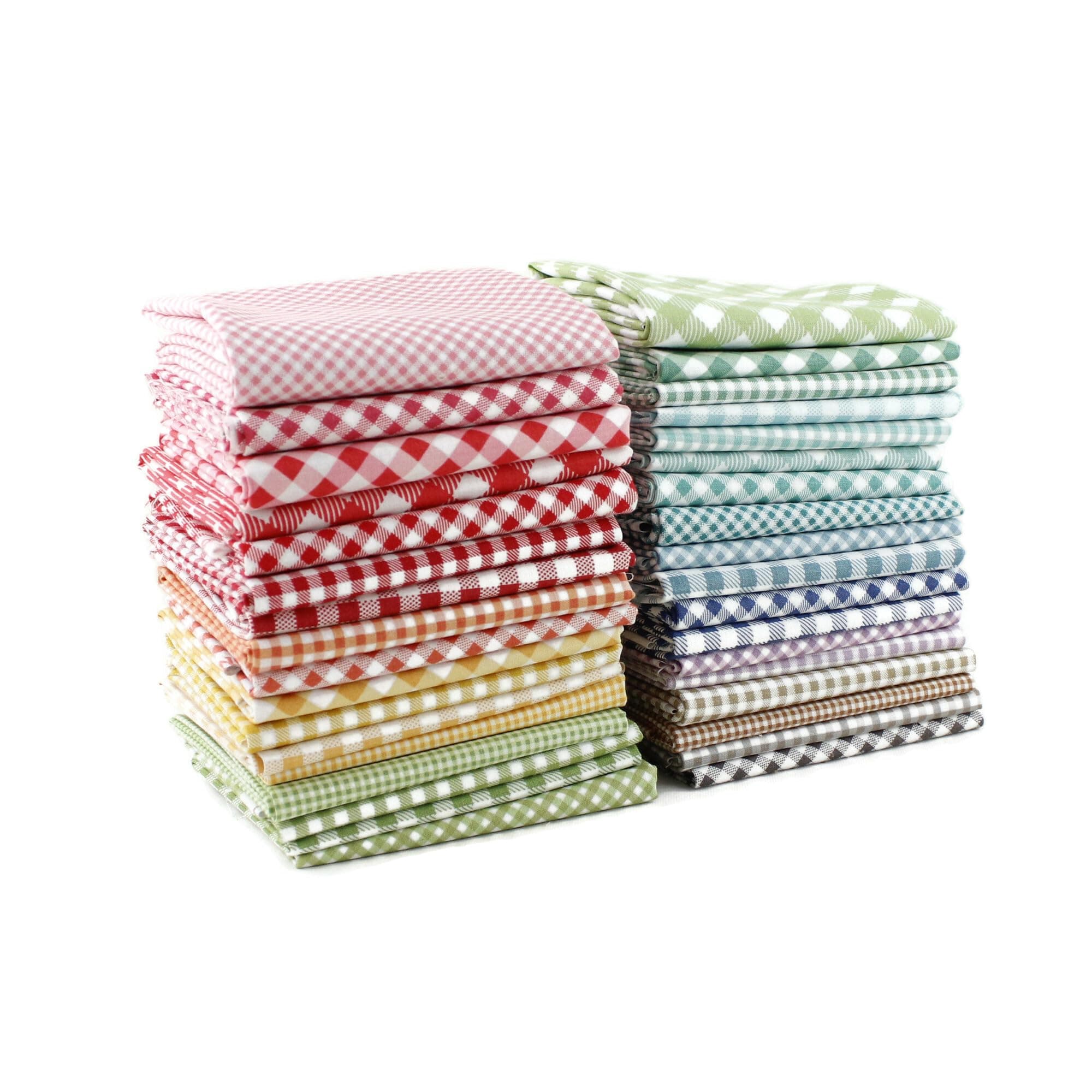 Bee Ginghams Fat Quarter Bundle (35 Pieces) by Lori Holt for Riley Blake 18 x 21 inches (45.72 cm x 53.34 cm) cuts DIY Quilt