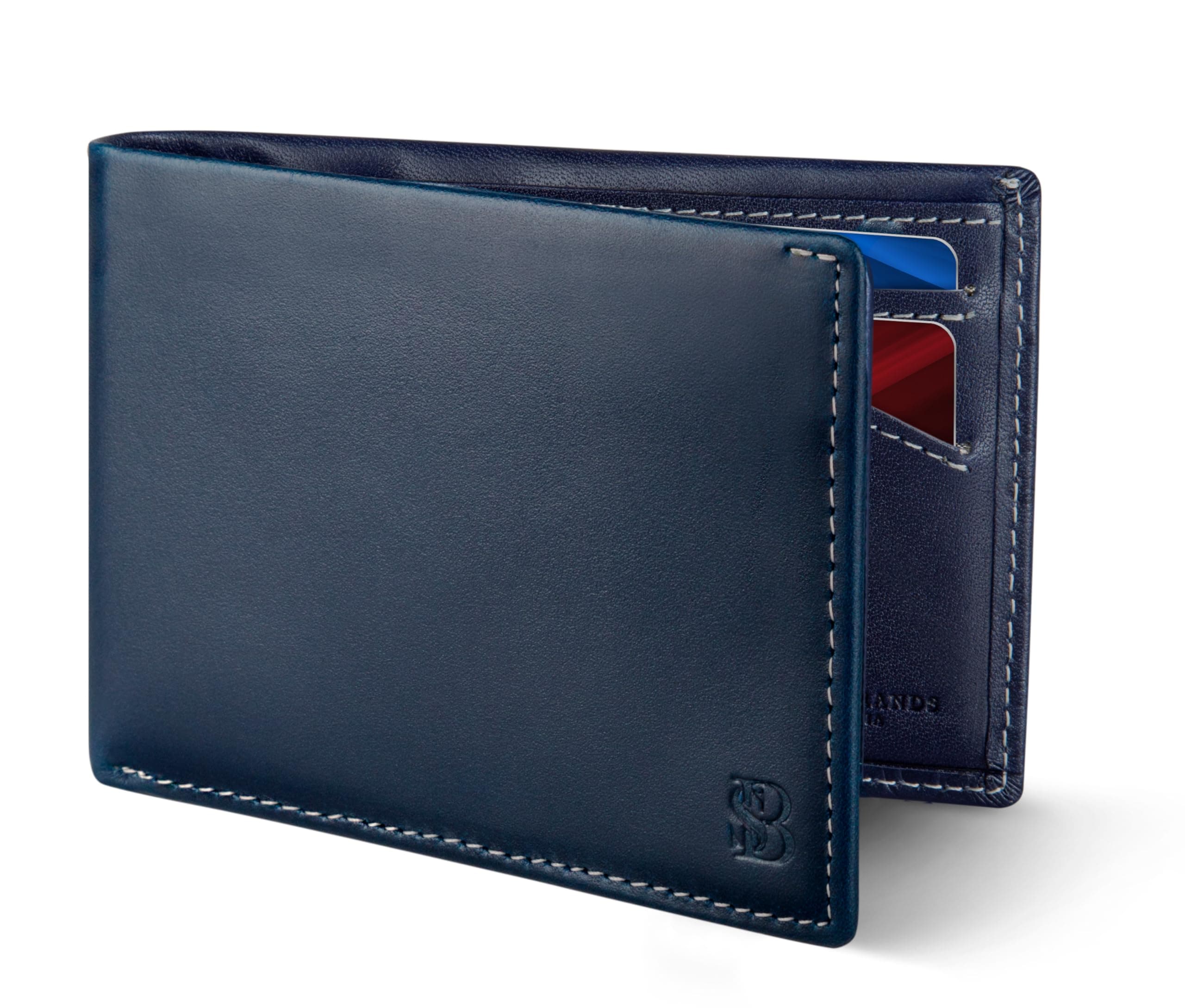 Mens Slim Bifold Wallet RFID Blocking Minimalist Front Pocket Wallets for Men - Thin & Stylish, Z. Atlantic Blue Elite