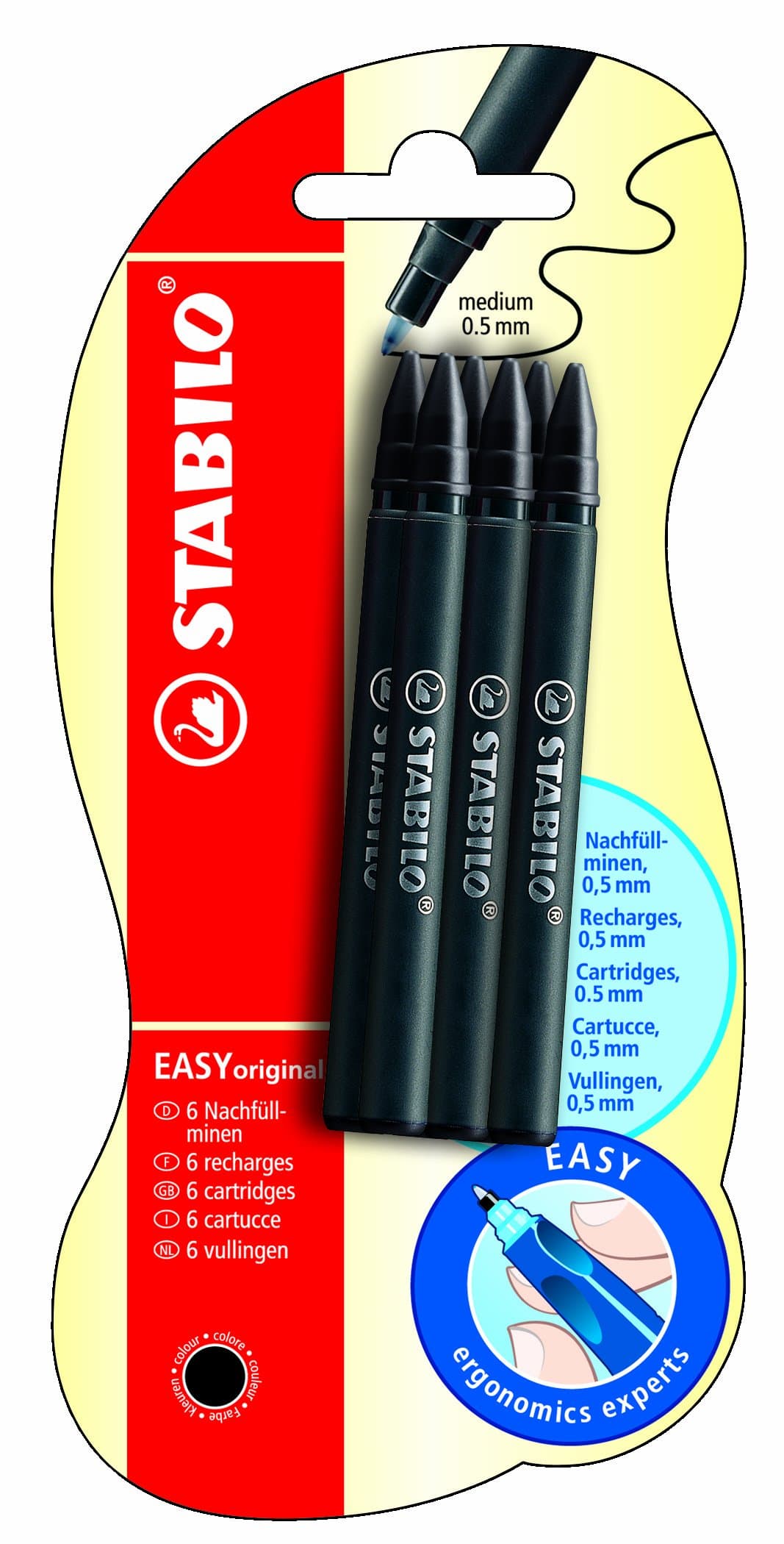 EASYoriginal Refill Cartridge Medium Pack of 6 Black