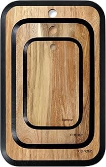 CAROTE 3pcs Wooden Cutting Boards for Kitchen, Acacia Wood Cutting Board for Meal Prep & Serving, Charcuterie boards & Chopping Butcher Block for Meat